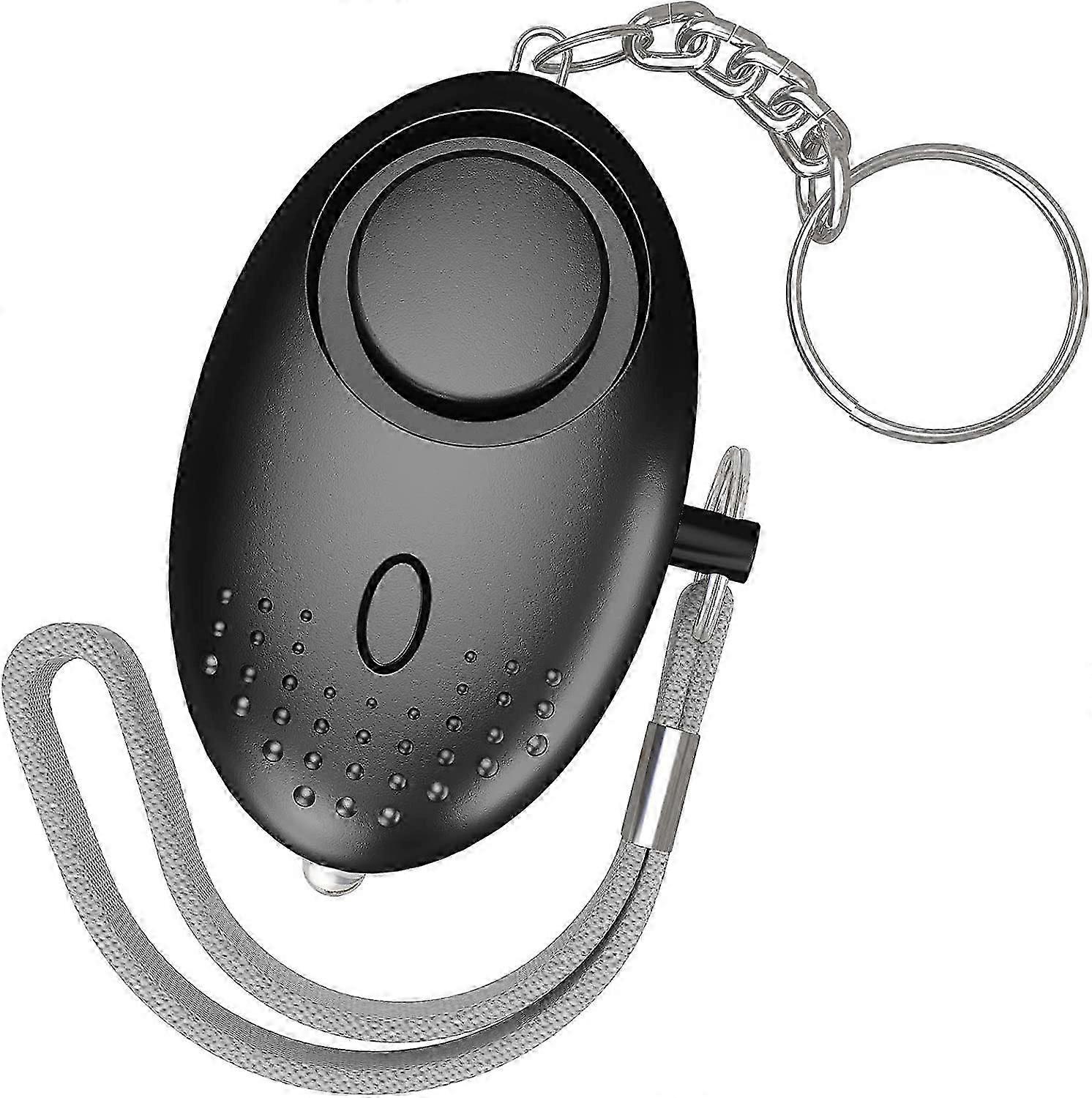 Personal Alarm, Keychain Burglar Alarm - 140dB Emergency Security Pocket Alarm with LED Light - Prevention Buzzer for Women and Children (Black)