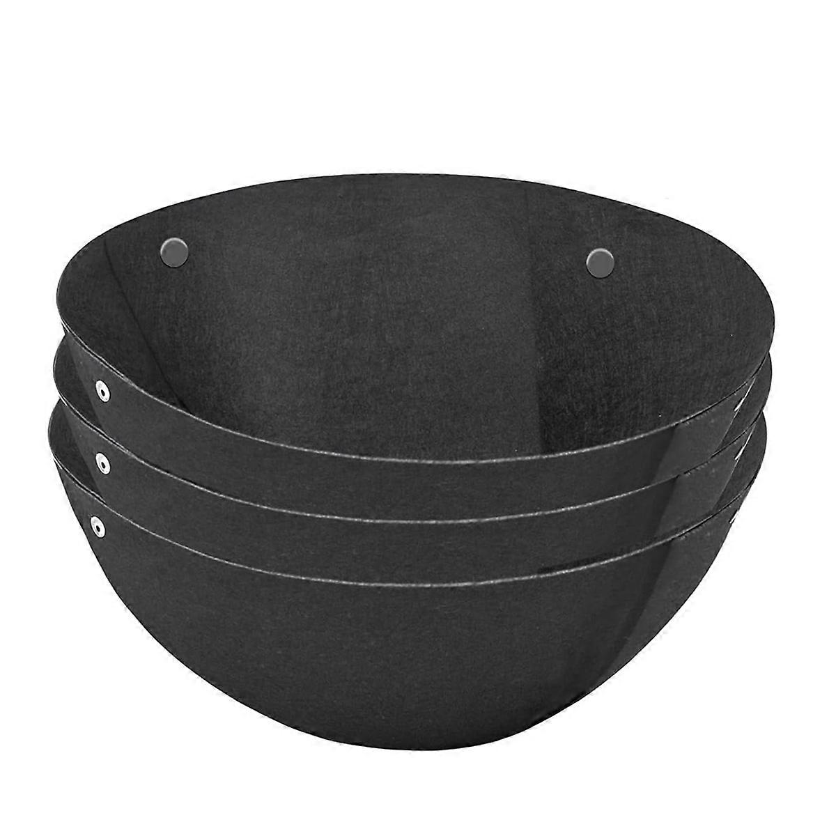 3PCS Hanging Flower Basket Liners Non-Woven Black Felt Liners 14Inch