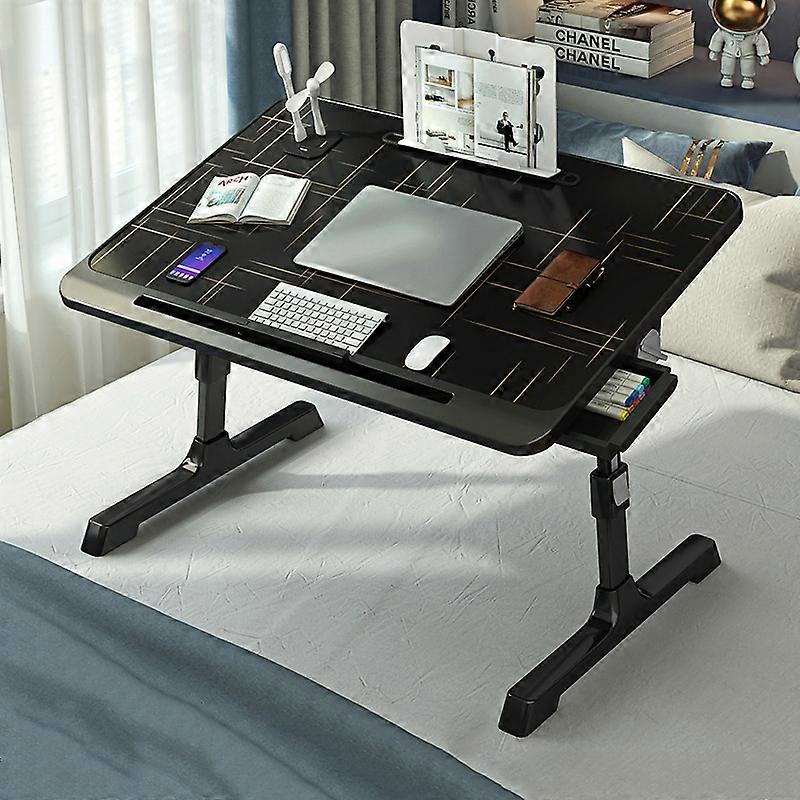 N6 Liftable and Foldable Bed Computer Desk, Style: Drawer+Shelf+USB
