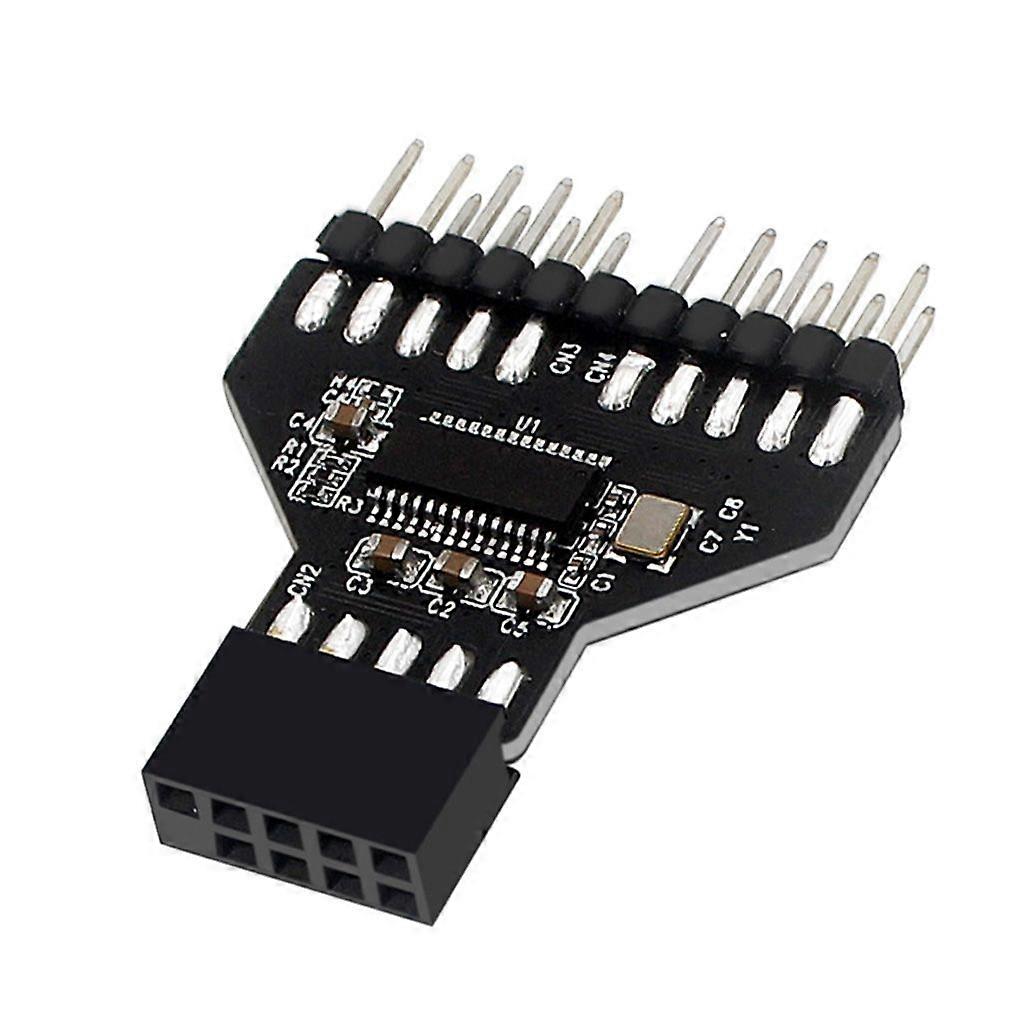 Conectori USB 2.0 pentru RGB USB2.0 9Pin Interface Splitter Computer Adapter