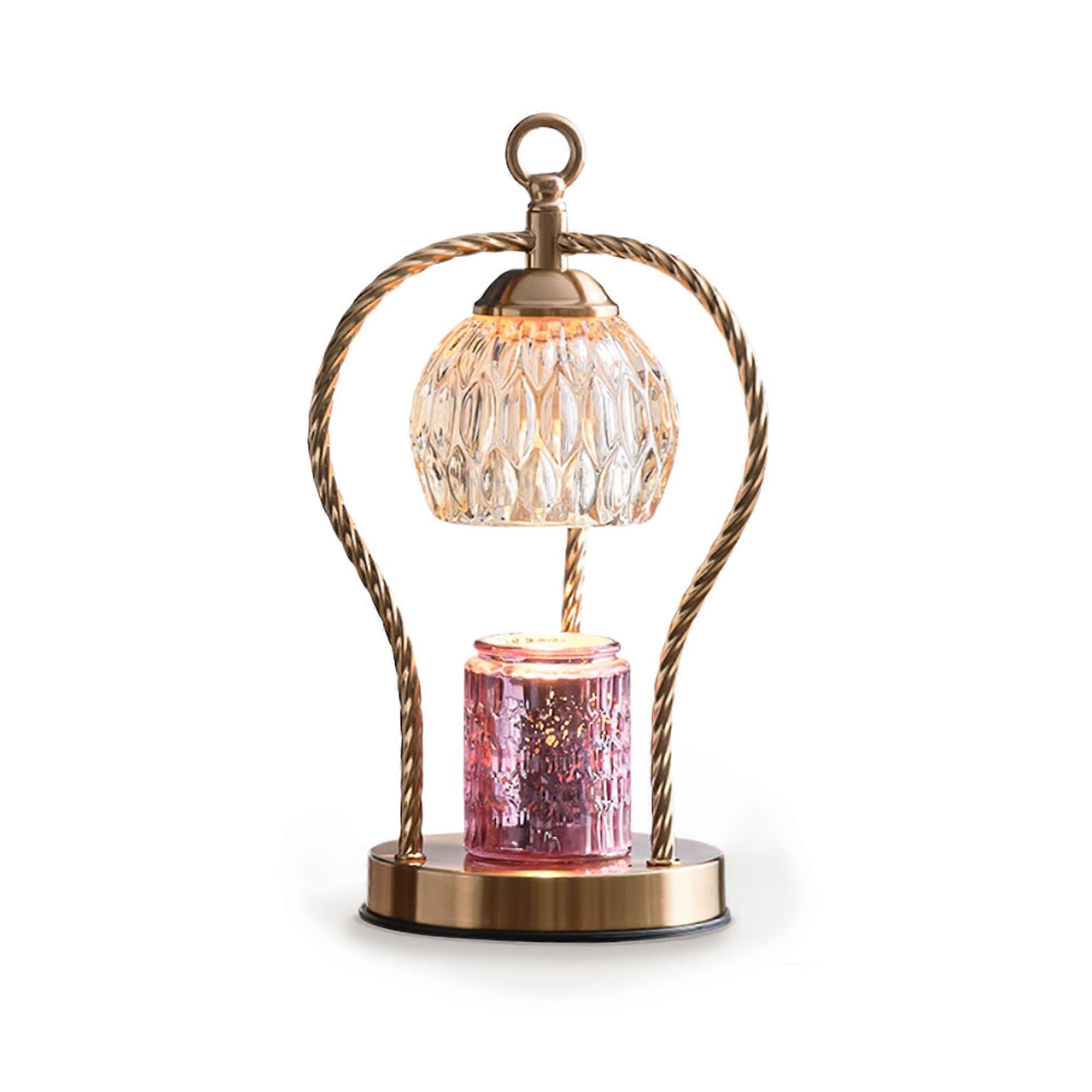 Candle Warmer Lamp with Timer Dimmer, Golden Flower Design, Compatible with Various Candle Sizes, Includes 2 Bulbs for Home Decor