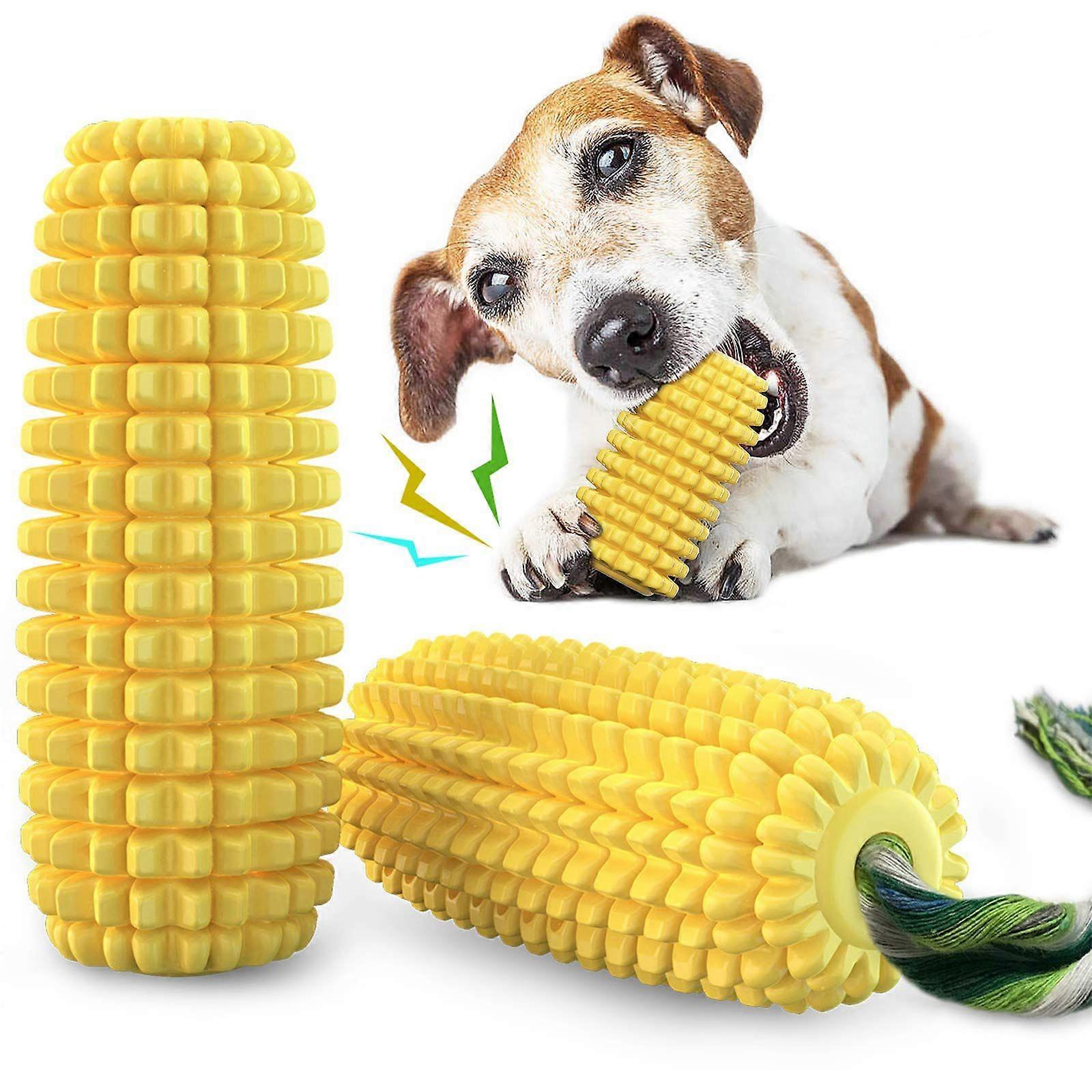 Dog toys, puppy chew toys, indestructible toys for teething and boredom, corn stick squeaky toy for small, medium, and large breeds.