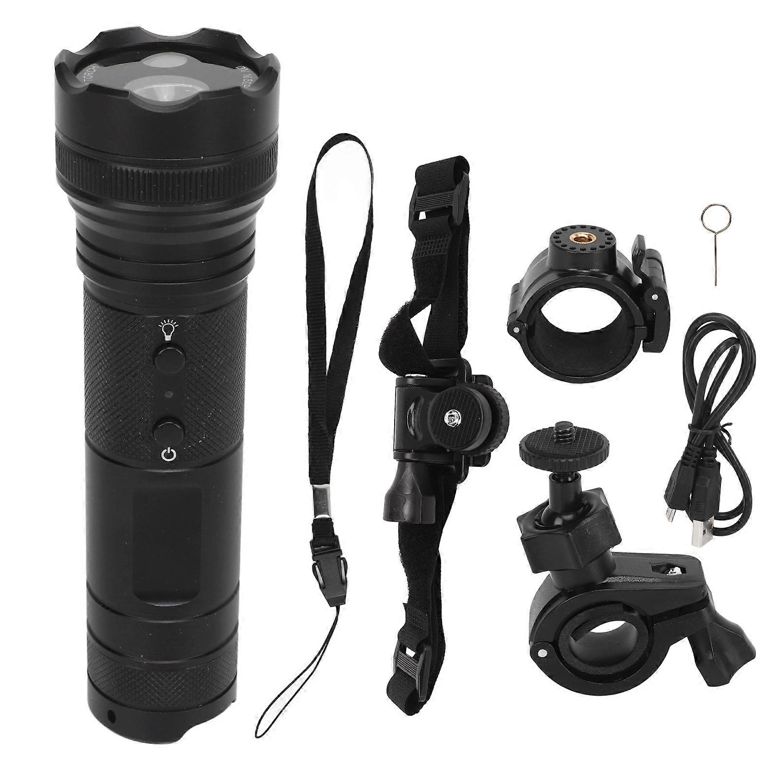 Caméra de casque de moto 1080p avec support fixe, boussole, caméra de conduite étanche pour camping et conduite de nuit