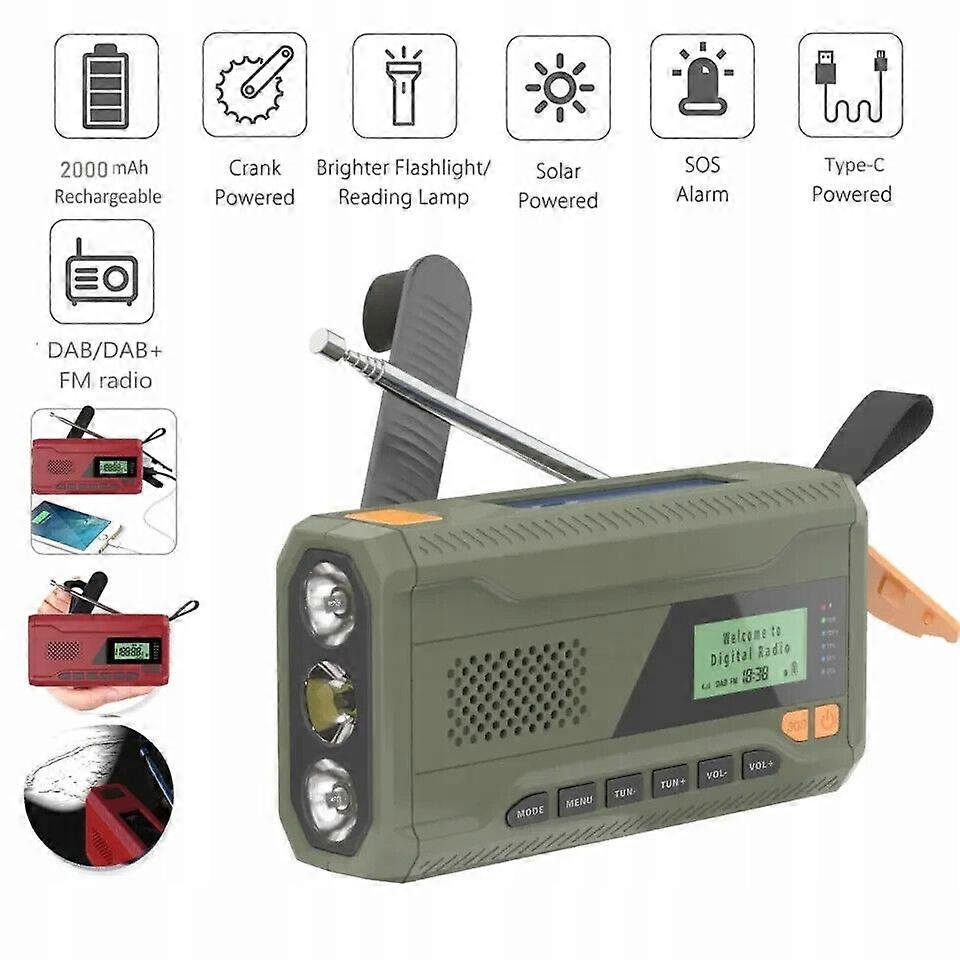Class Portable Outdoor Solar Crank Sos Torch Bluetooth Dab Fm Radio