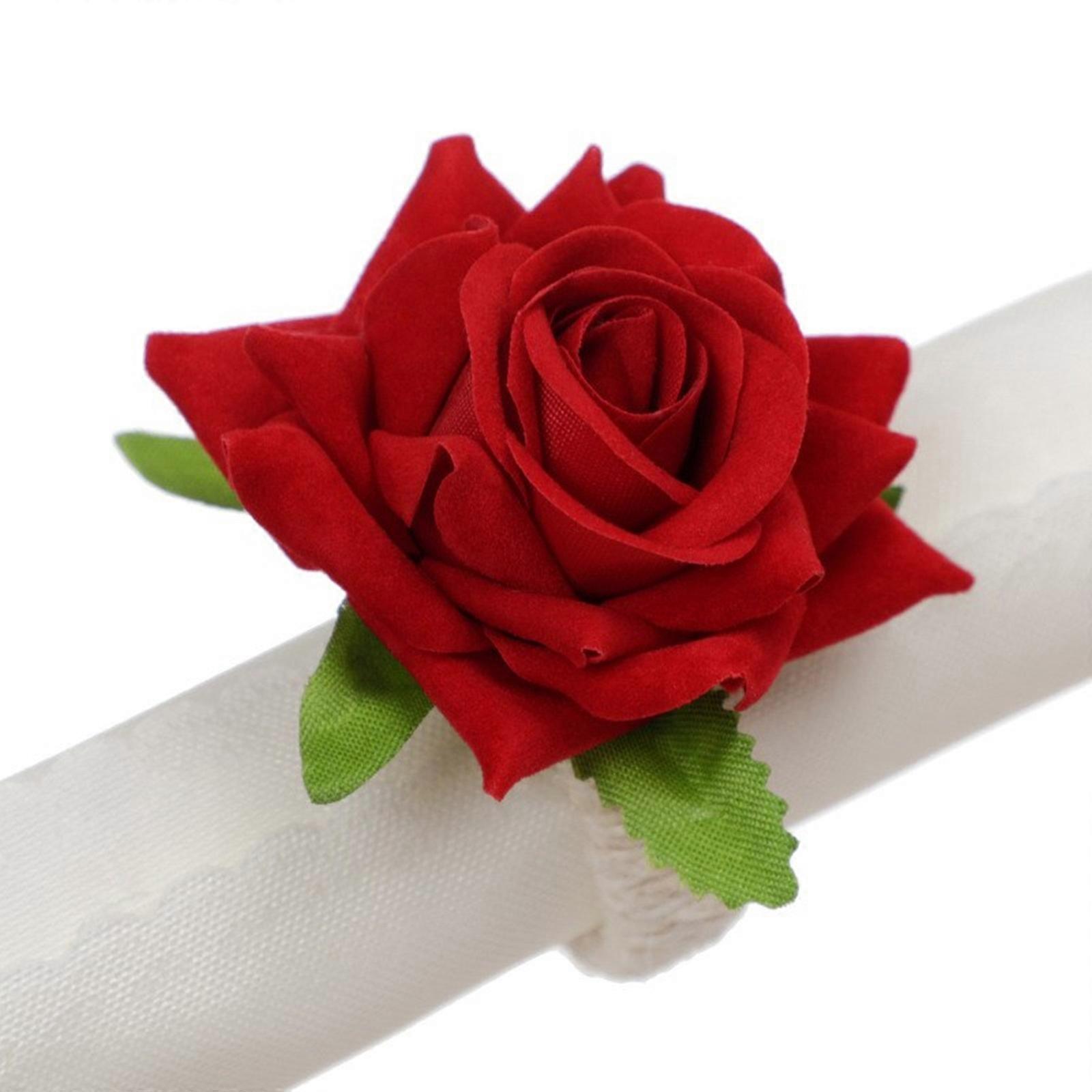 Rose Flower Napkin Holder Handmade Napkin Rings For Elegant Dining