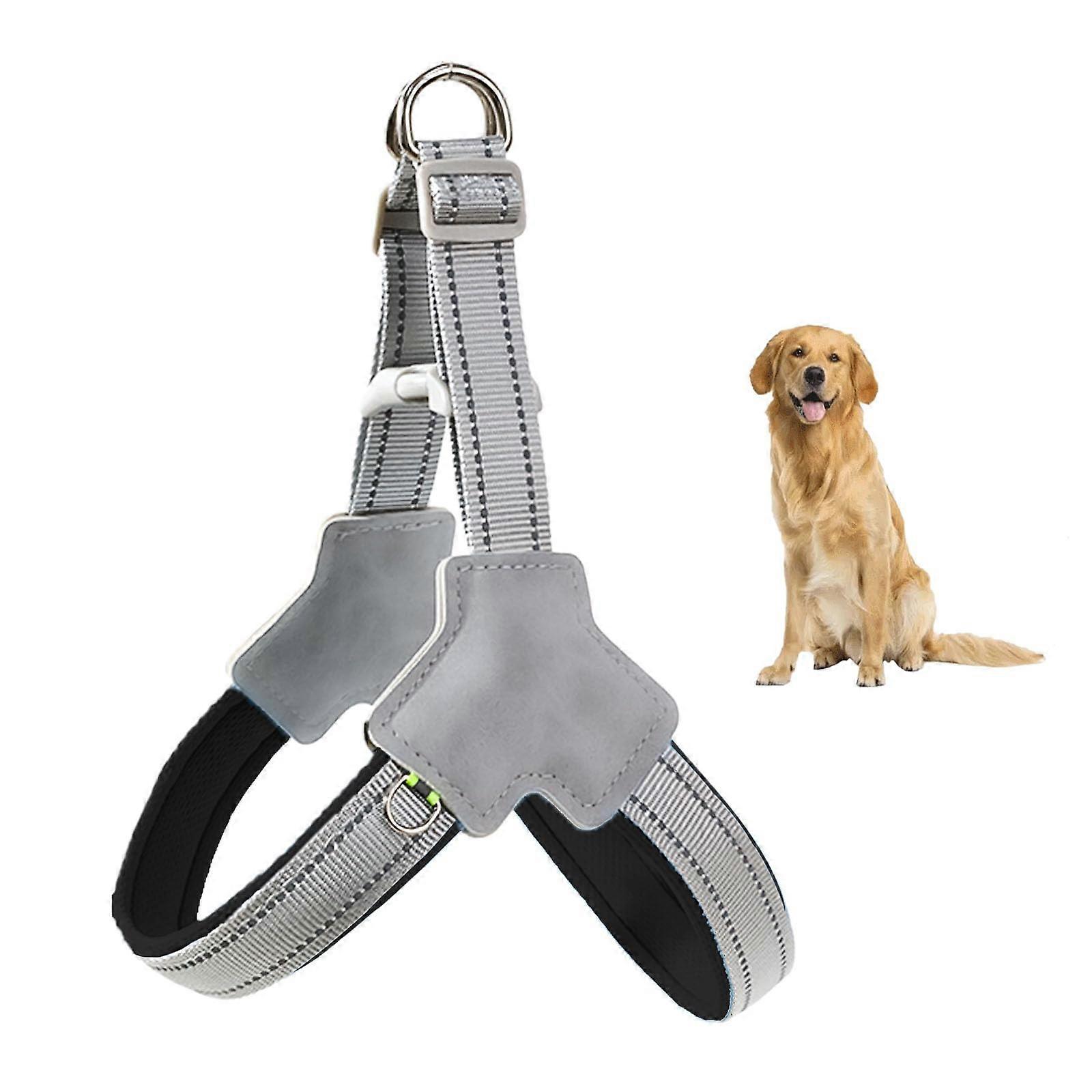No Pull No Choke Dog Harness Large Adjustable Soft Padded Reflective Design with Handle Black Color