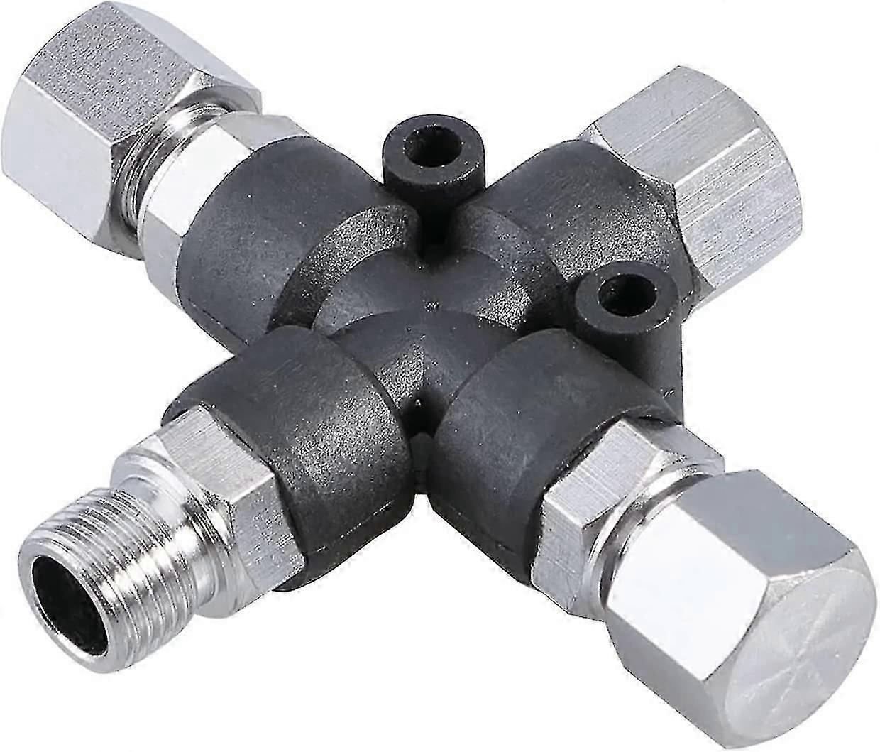 Airbrush Splitter Manifold 3-weg Air Brush Accessoires Fitting Hose Connector Met 1/8 "Fittingen en 2 Male Air Outlets