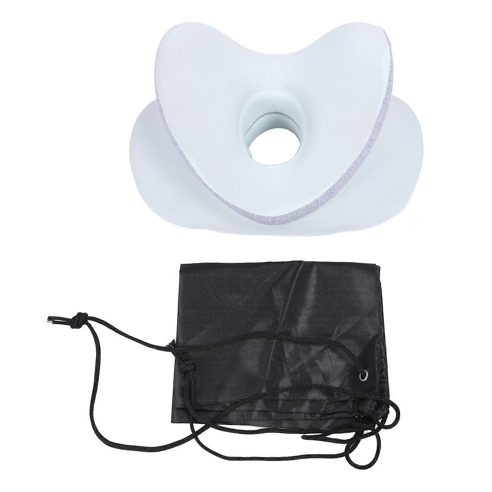 Memory Foam Nap Desk Soft Breathable Removable Cover Portable Airplane Tray Pillow for Office Travel Light Blue