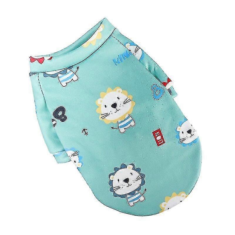 冬のプリント小型犬パーカーコート暖かいペット服チワワシーズースウェットシャツ子犬猫プルオーバーコスチュームペット服グリーンライオン