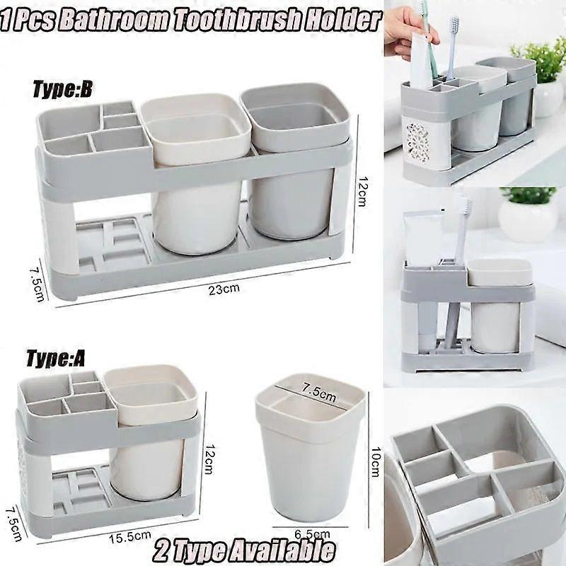 1 stk bad tannbørsteholder børste kopp sett husholdning munltifunksjonell tannbørste tannkrem stativ