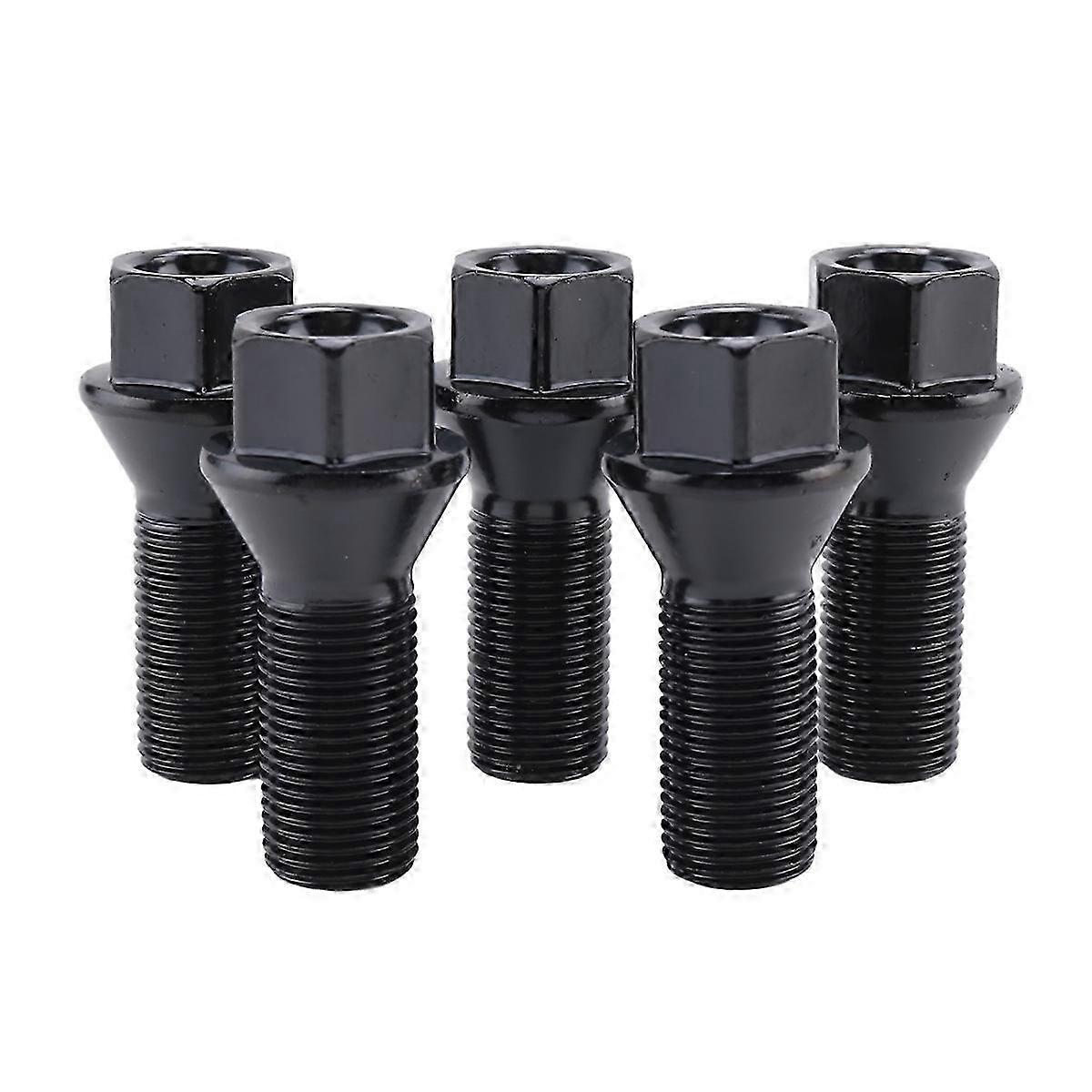 5 stk M14 x 1.25 Svart Hjul Låsesko For X3 X5 E70 E71 F20 F25 - FFA