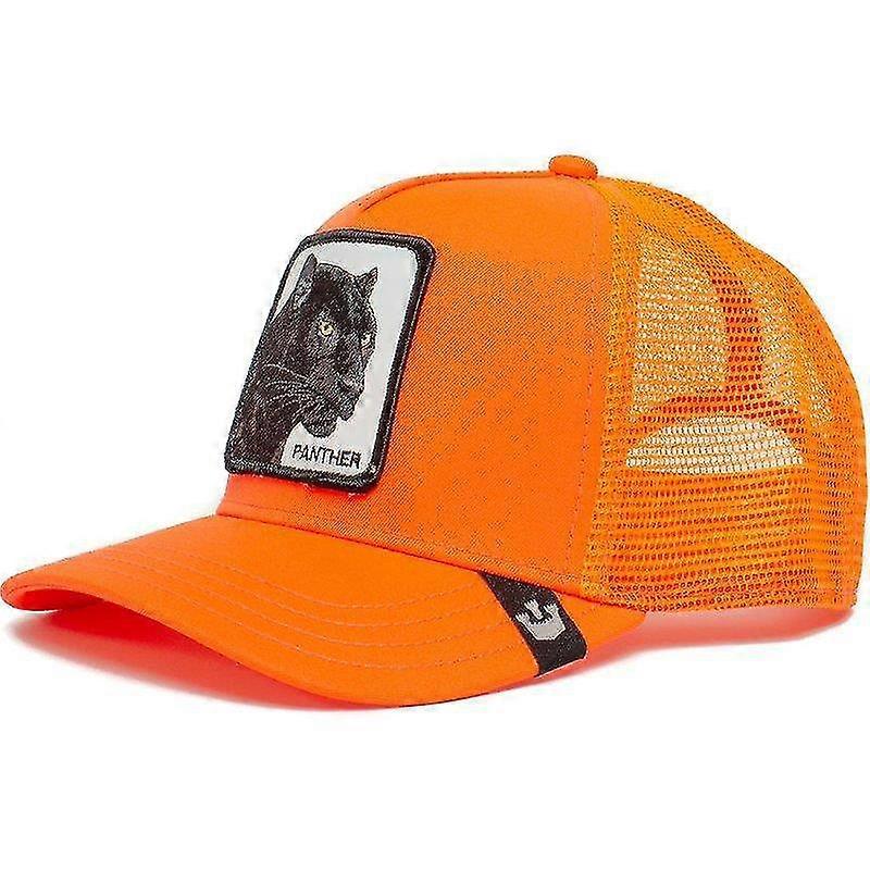 djur, hatt, lastbilschaufför, panterhatt, orange leopard