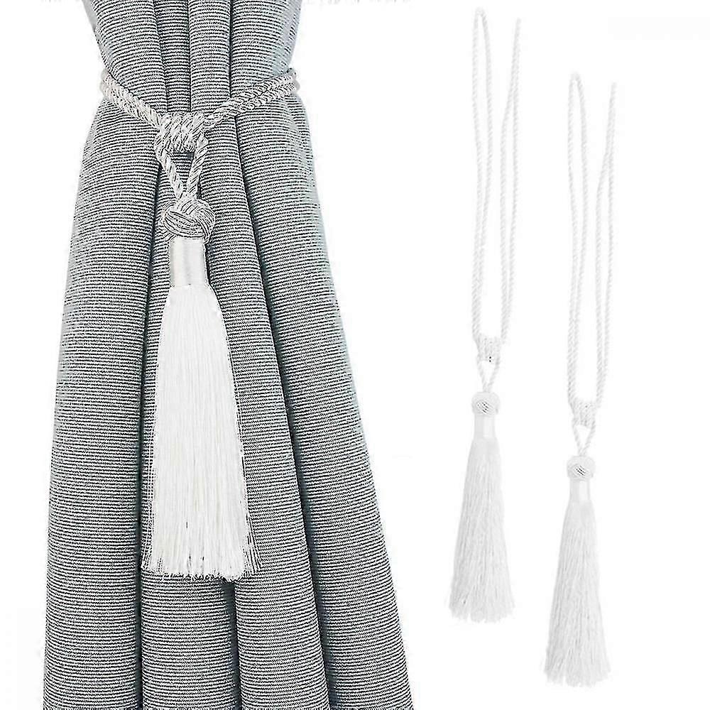 2 Pcs Curtain Tiebacks Tassel Tie-backs, Handmade Curtain Holdbacks Rope Curtains Tie Handmade Curta