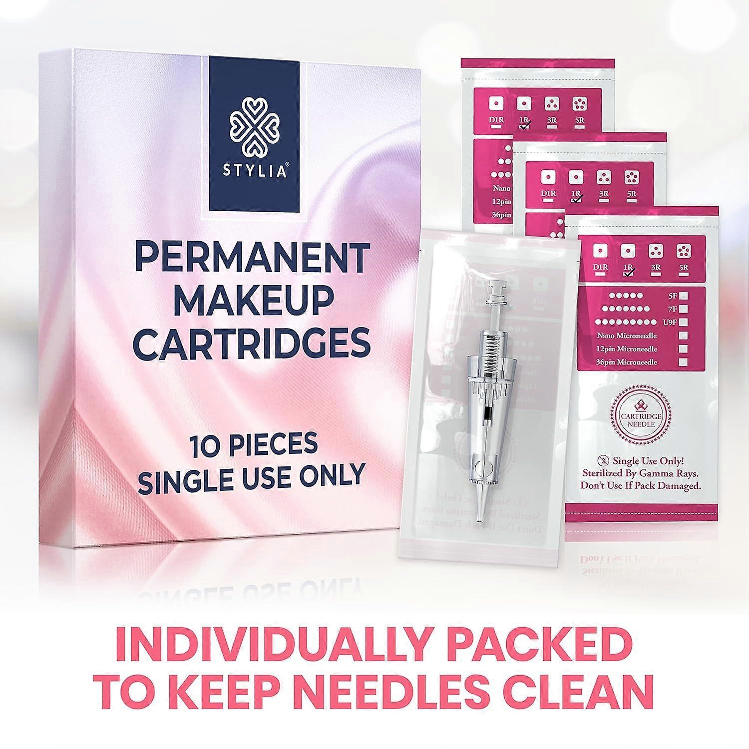 10Pc Permanent Makeup Cartridges for Lip Microshading, Lining, Detailing, Eyeliner Eyebrows