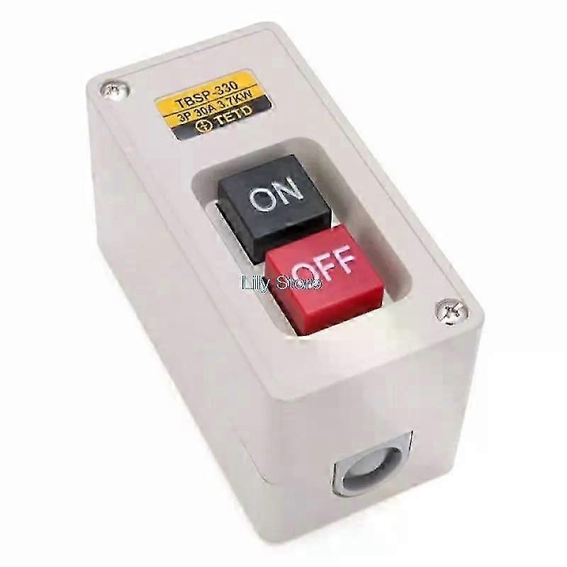 1Pc 3 Phase 30A 37KW Self-Lock Latching On/Off Motor Start Stop Power Pushbutton Switch TBSP-330