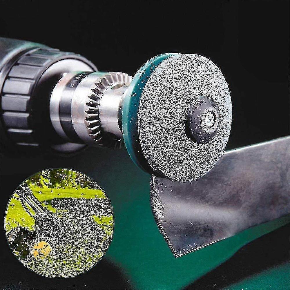 50mm Faster Lawn Mower Sharpener Lawnmower Blade Sharpener Universal Grinding Rotary Drill Cuts, 2pcs