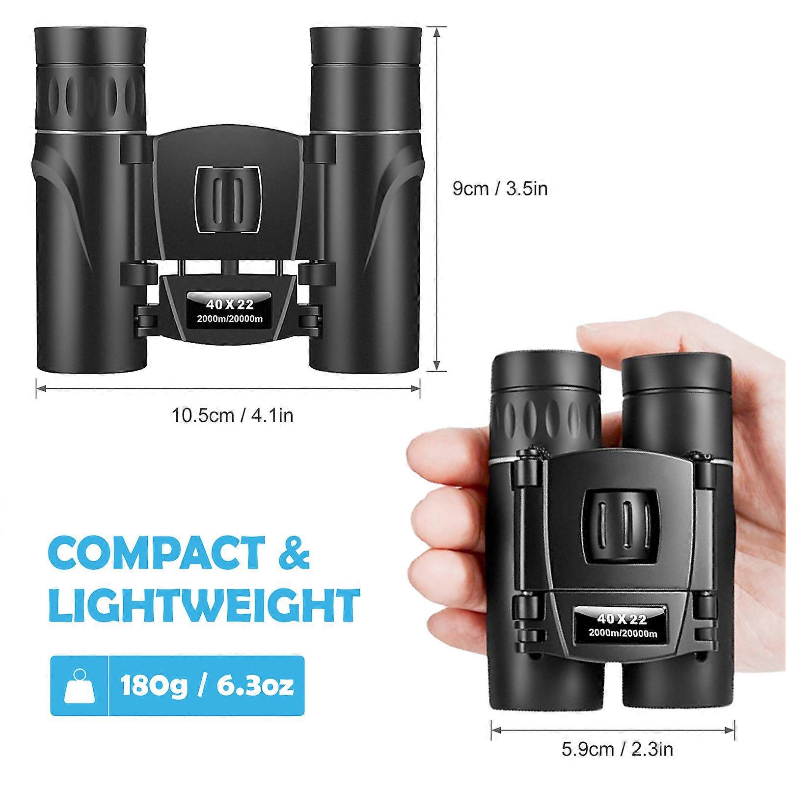 40x22 Compact Lightweight Binoculars 2000M Long Range Mini Binoculars Folding Outdoor Telescope For Hunting Hiking Camping Travel Bird Watching