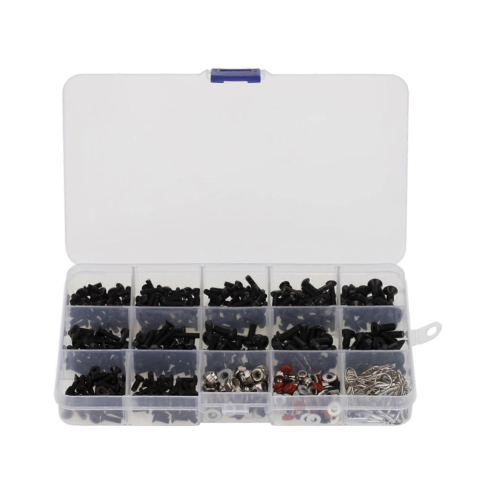 500PCS M3 Flat/Round Head Screws & Nuts Box Repair for 1/8 1/10 1/12 RC
