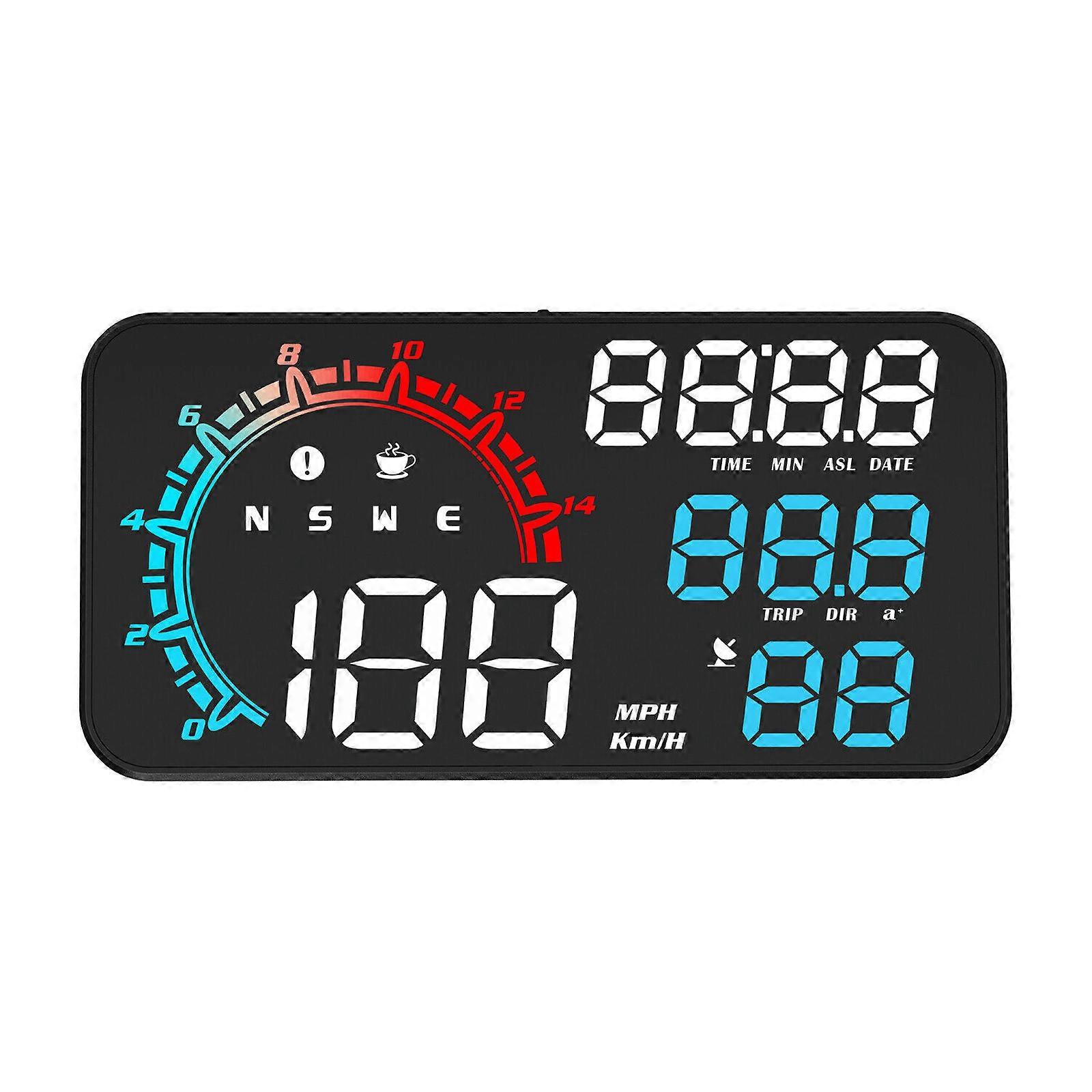 G11HUD Head Up Display GPSSpeedometer Multifunction LED Windscreen Projector Driving Alarm Car Speed Alarm Reminder