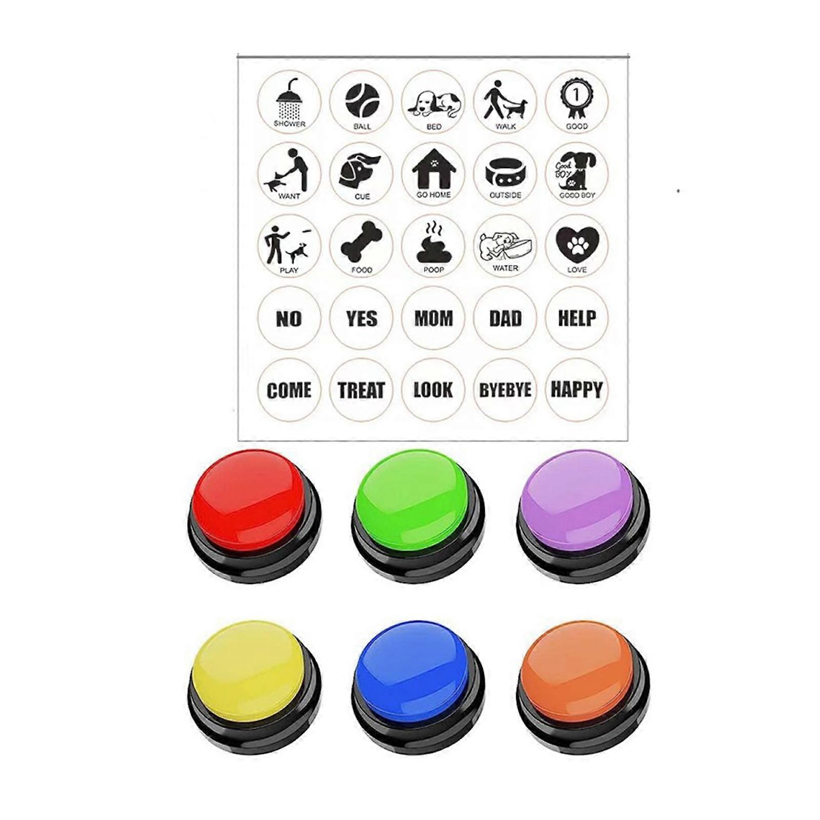 Recordable Pet Buttons for Dogs Sound Buttons Bulk Set for Communication Talking Dogs Buttons Pet Behavior Training Aid