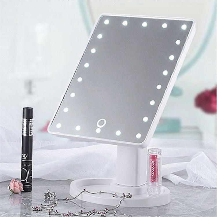 Makeup mirror with USB LED light - adjustable - white