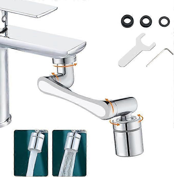 1pcs 1440 Swivel Faucet Nozzle - Kitchen and Bathroom Aerator, 2 Water Modes, Saver with Universal Brass Connector