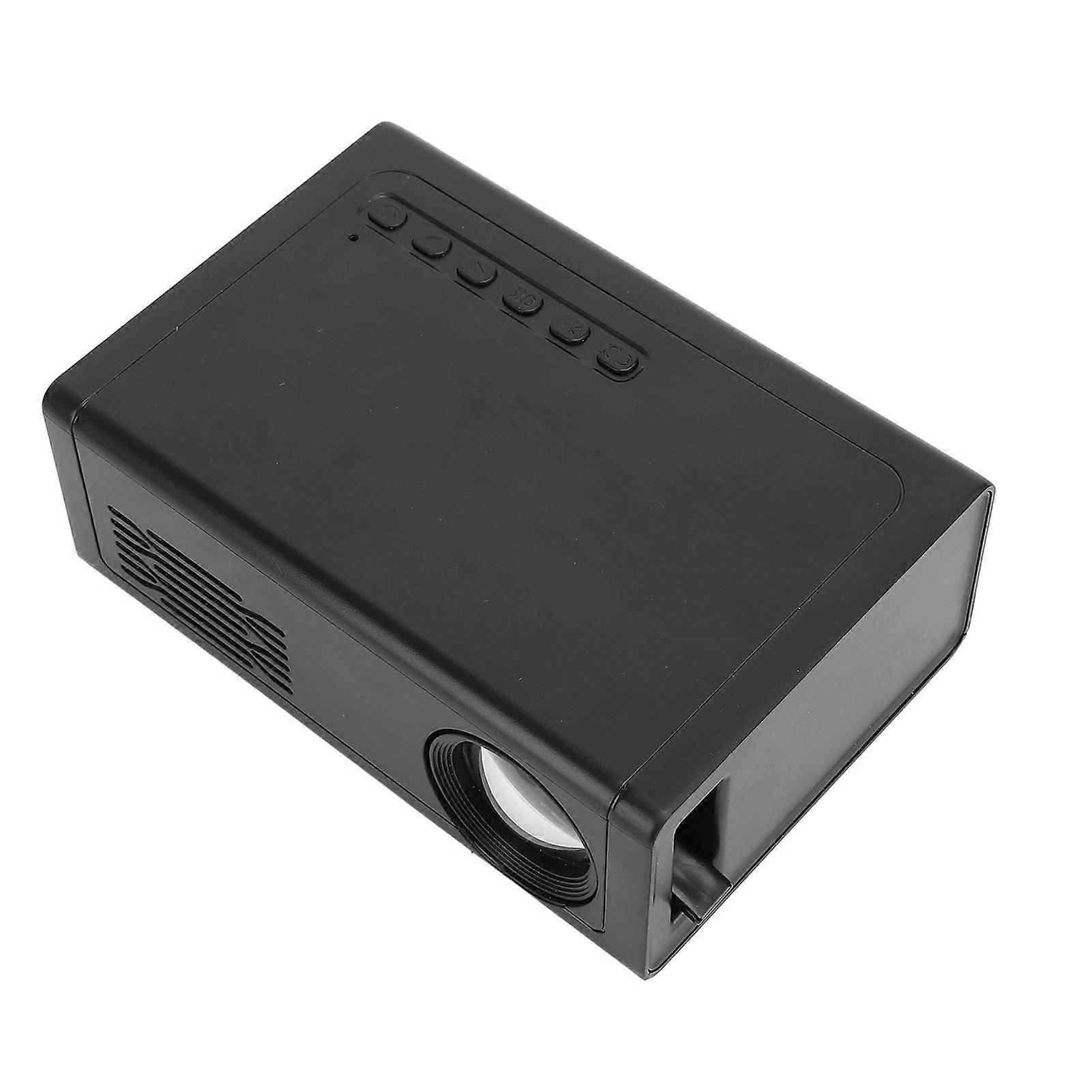 Portable Projector 1080P HD USB Movie Video Projector with HD Multimedia Interface Remote Control for Smartphone Tablet Laptop Black US Plug