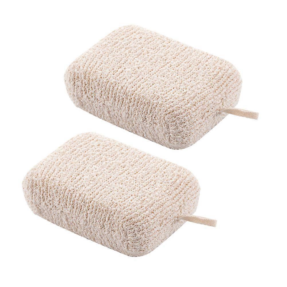 Bath Sponge Body Exfoliator Creative Shower Towels For Bathing Beige 2Pcs