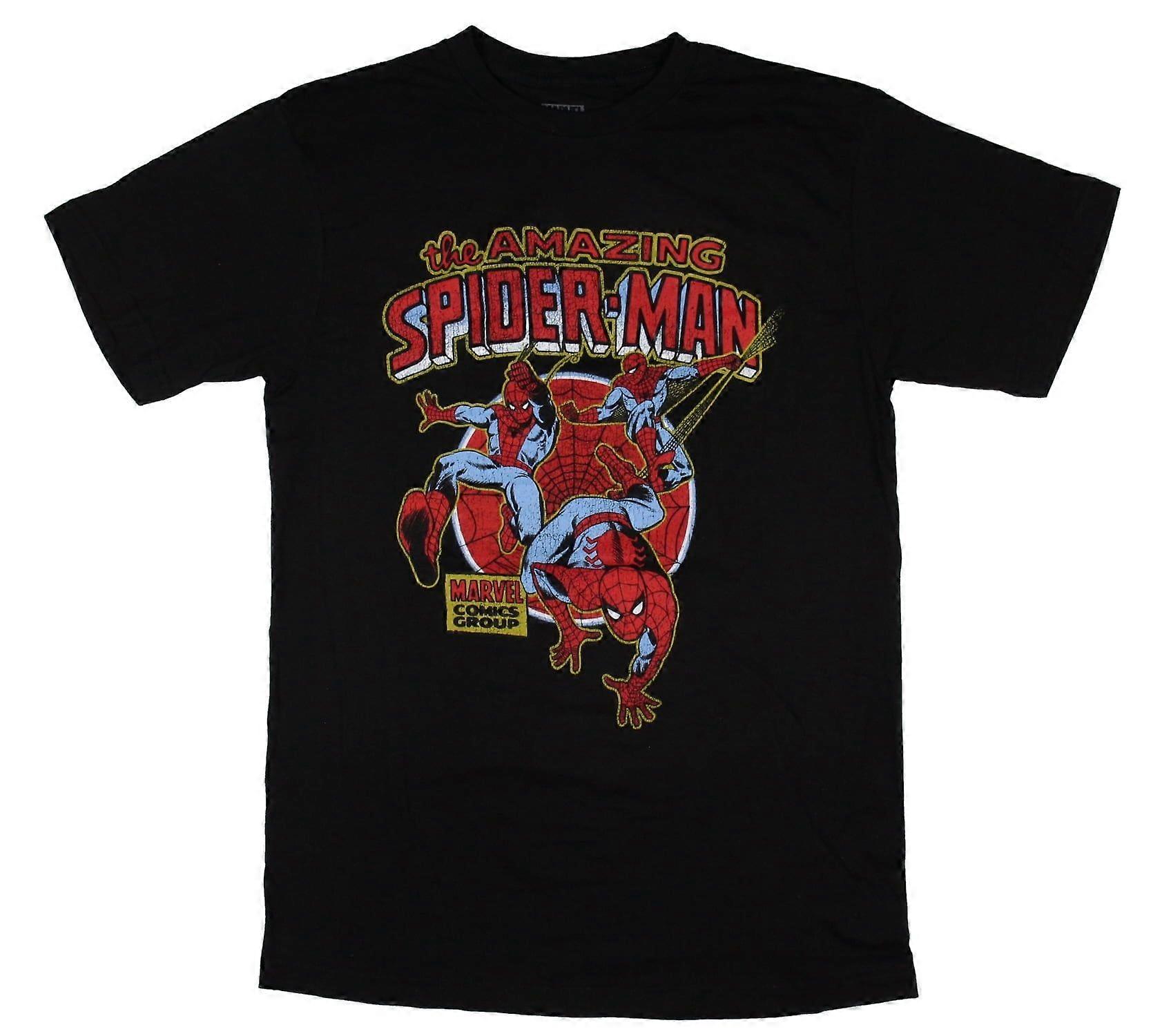 Marvel Comics Men's The Amazing Spider-Man Crackle Print Design T-Shirt-Txa172ii1027
