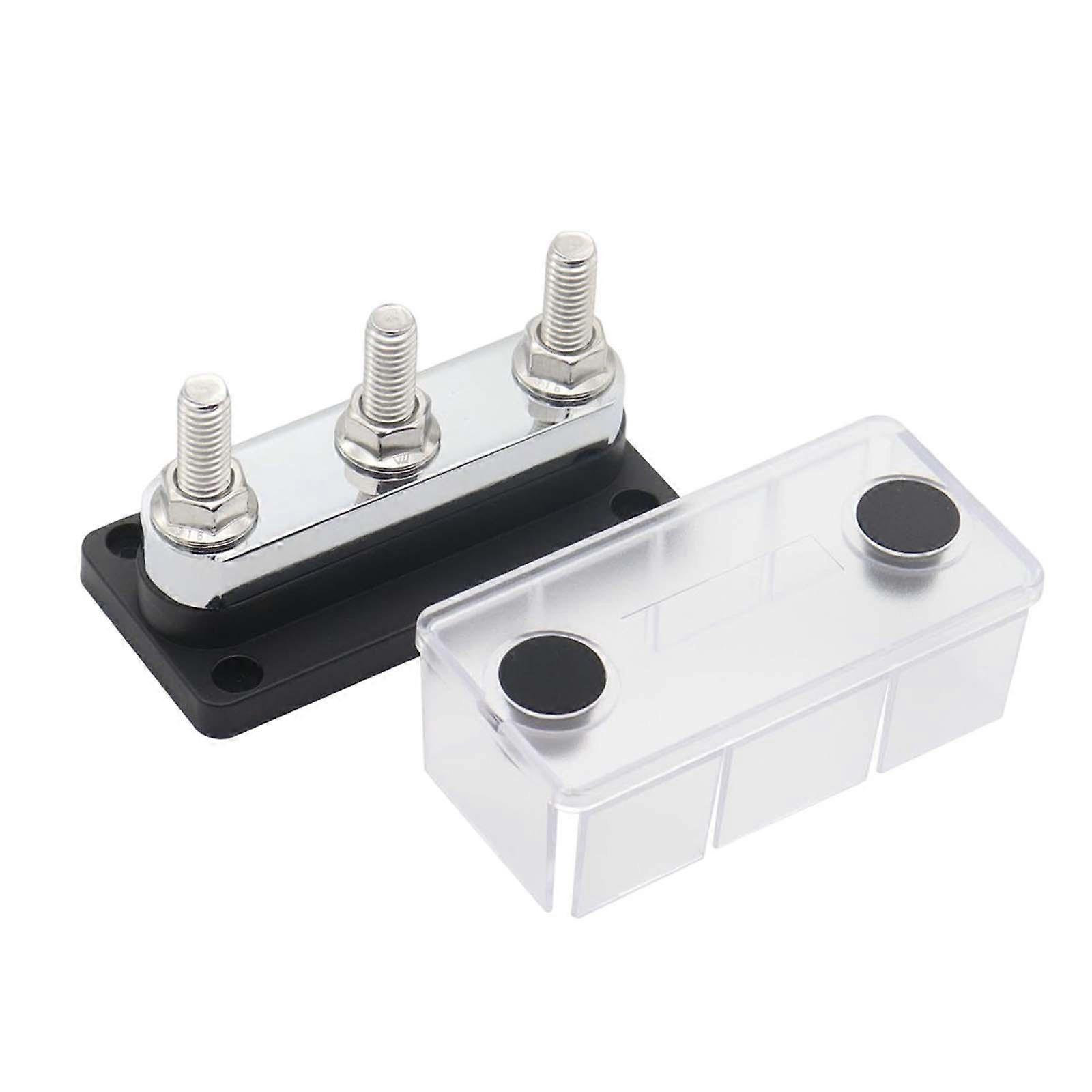 Power Distribution Block 600A Bus Bar 3/8" 3 Stud Easily Install Accessory 48V