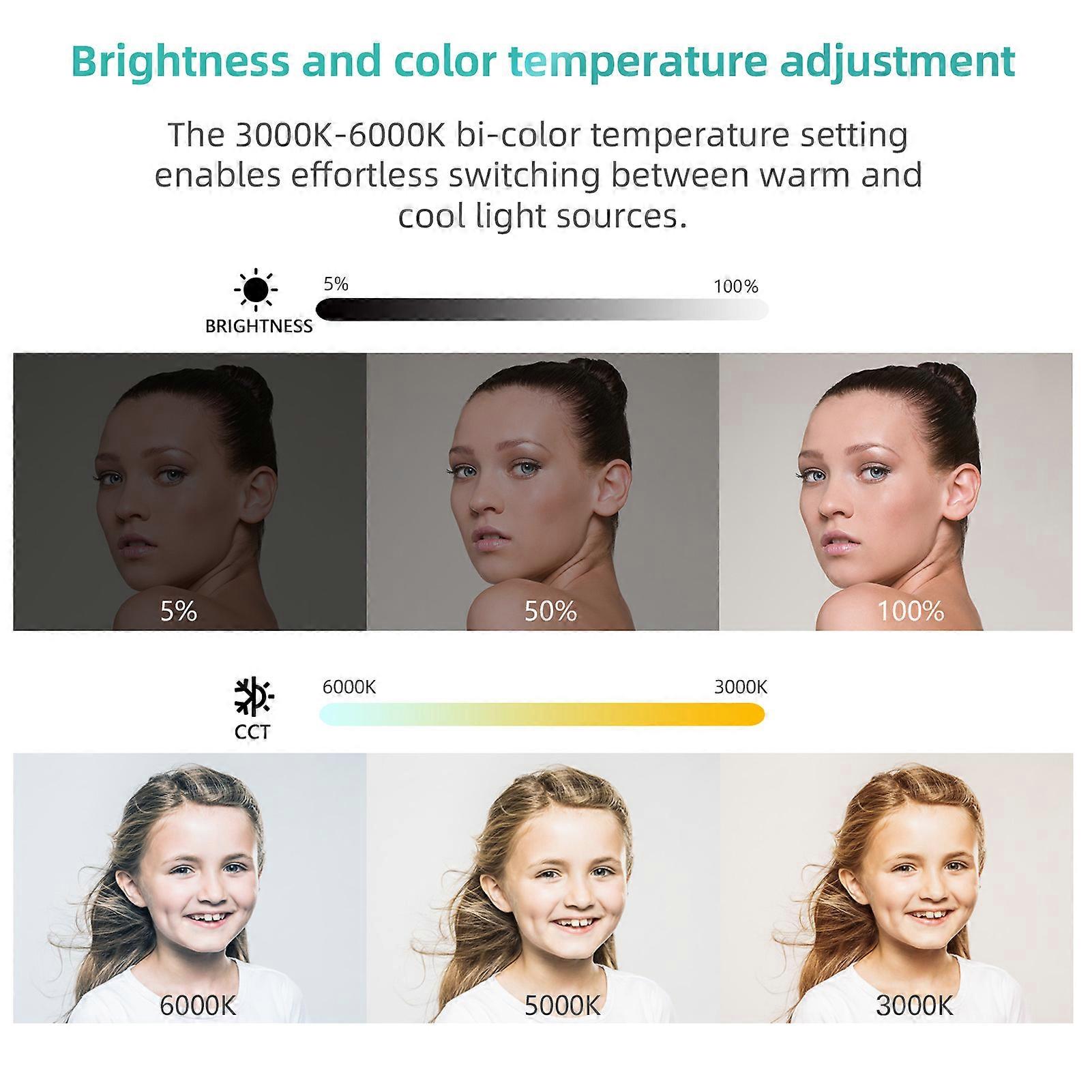 Portable LED Video Light with Adjustable Color Temp, RGB Effects, and Remote Control