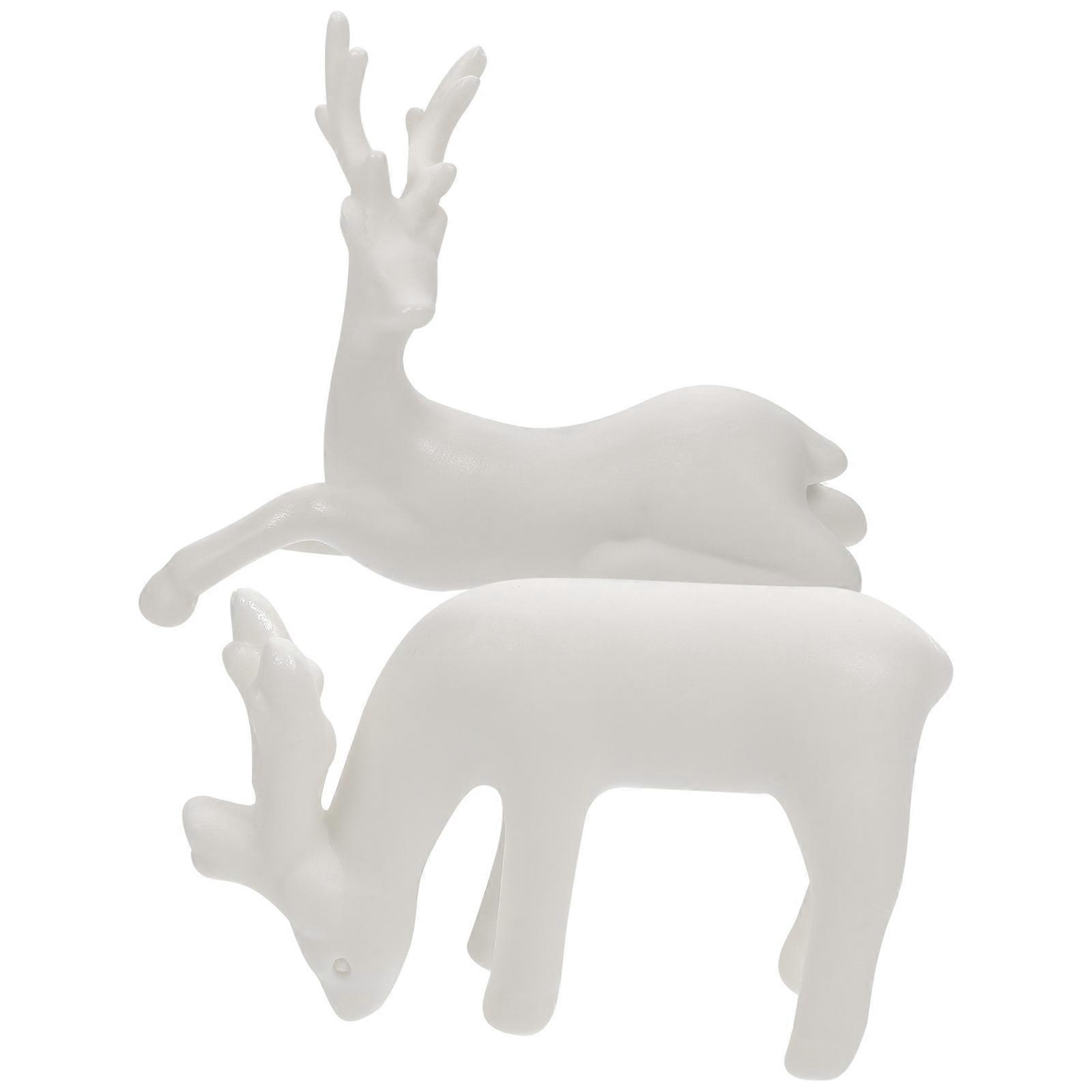 Ceramic Deer Figurines for Decoration Mini Statues Creative Home Ornaments 2 Pcs