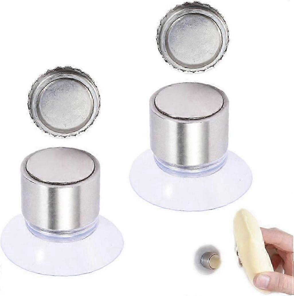 2pcs Suction Cup Bathroom Dispenser, Silver Household Container