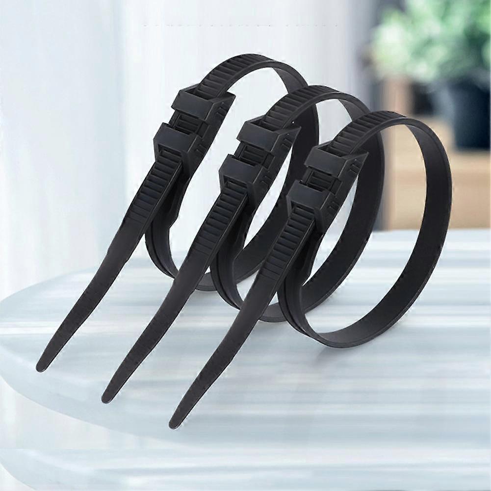 Fashionable 100PCS/Pack Elegant Clamp Wrap Double Durable Wire Buckle User-friendly Nylon Plastic Black Strap