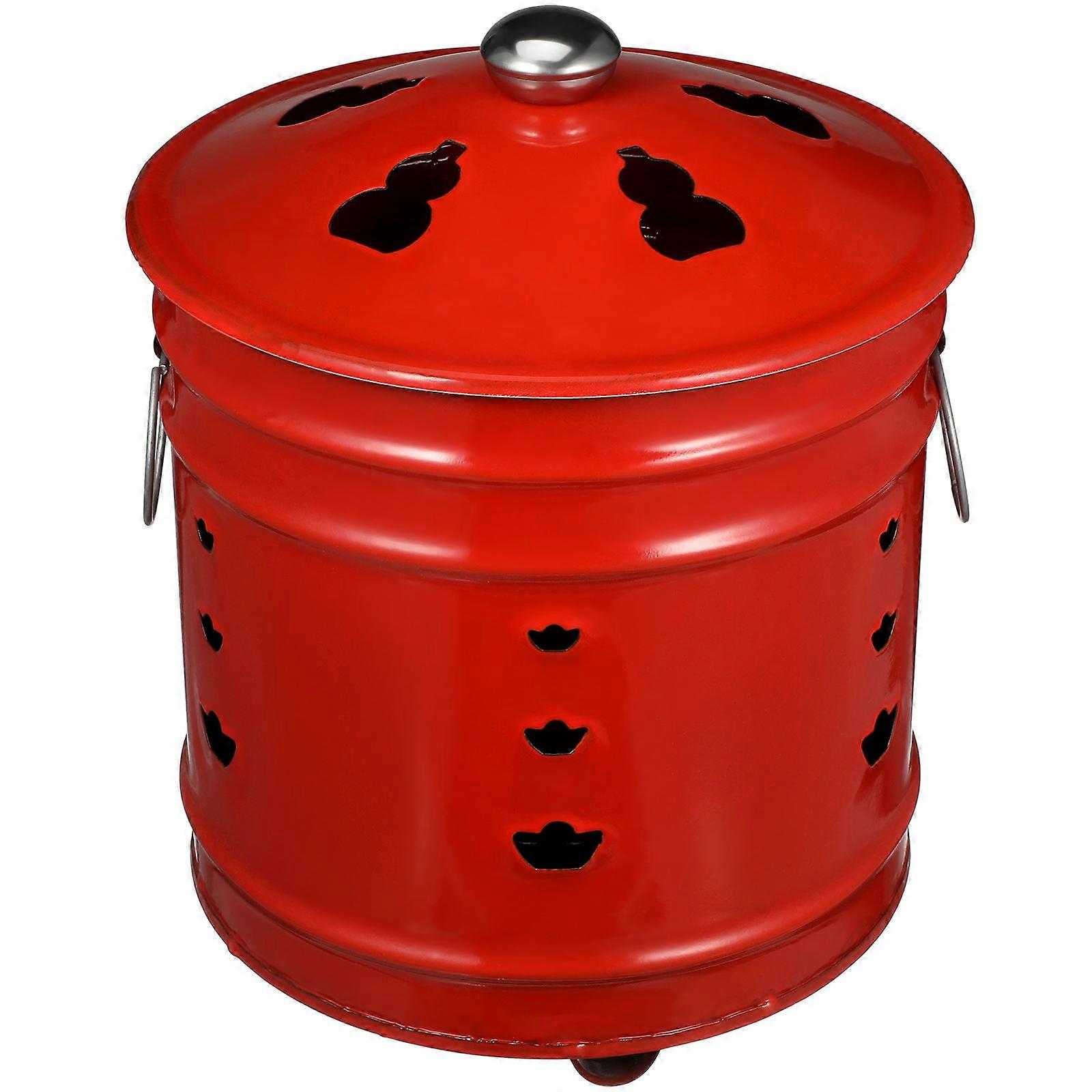 Enamel Burning Container for Worship and Waste, Combining Tradition with Functionality