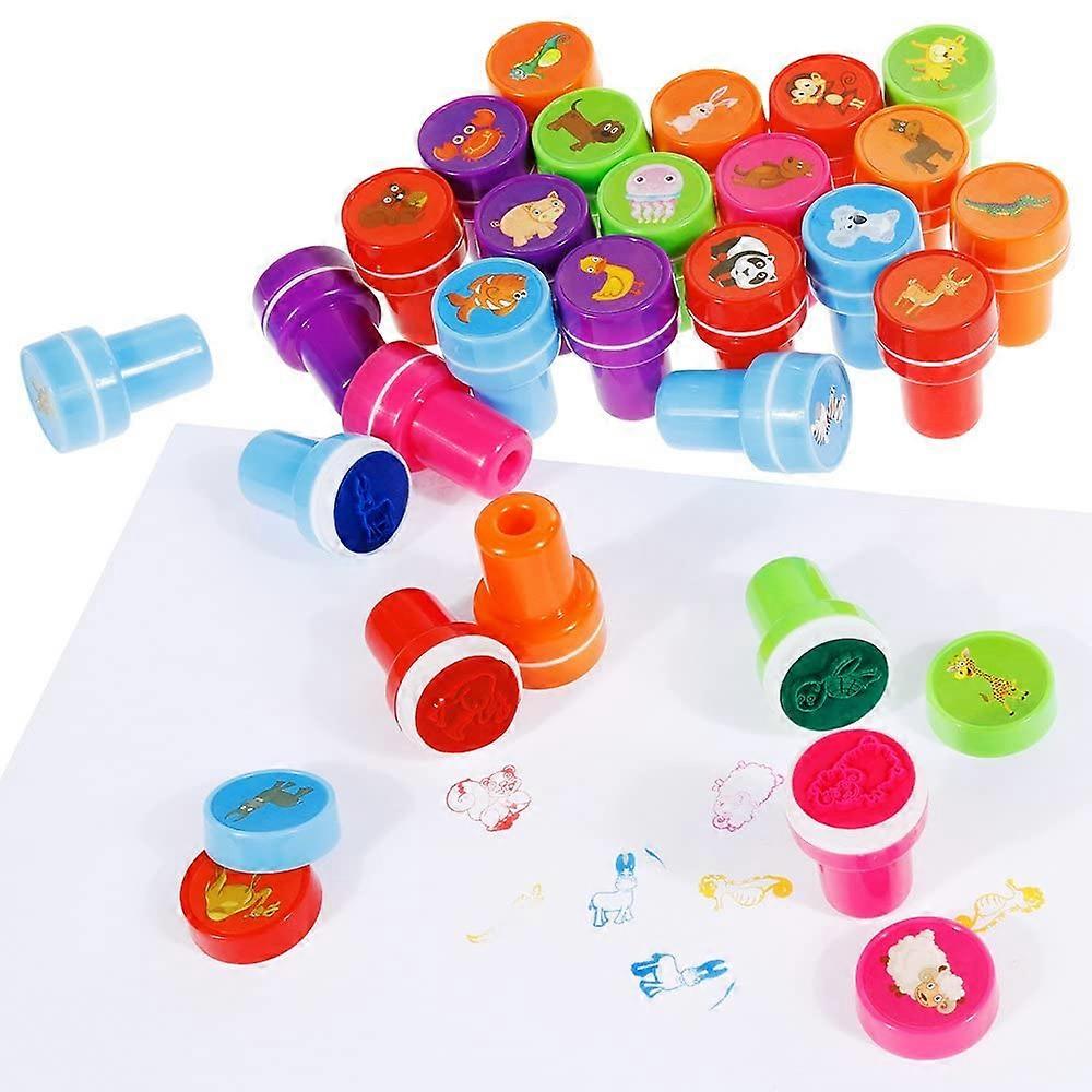 Self Inking Stamps for Kids 26 PCS Assorted Cute Carton Animal Stampers Kit Tool Set