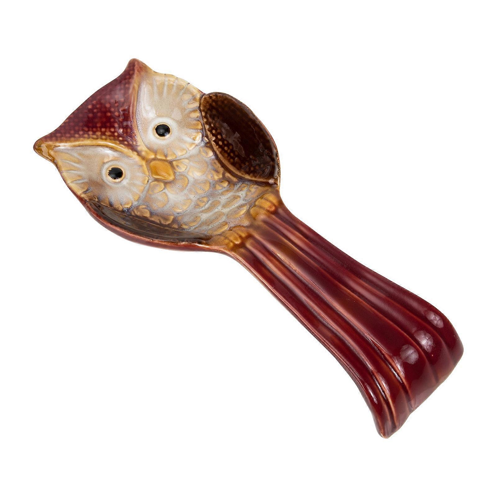 Kitchen Spoon Rest Ceramic, Simple Yet Stylish Owl Shape for Everyday Use and Cleaning