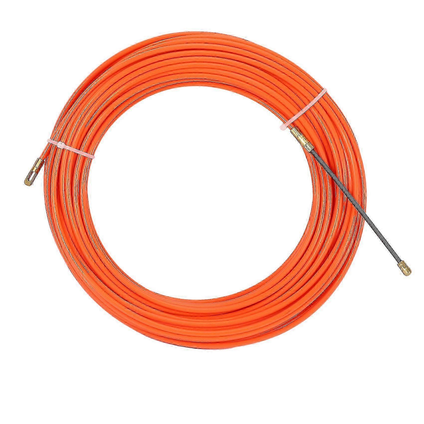 20m 4mm Orange Nylon Cable Puller Fish Tape Wire Duct Snake Rodder