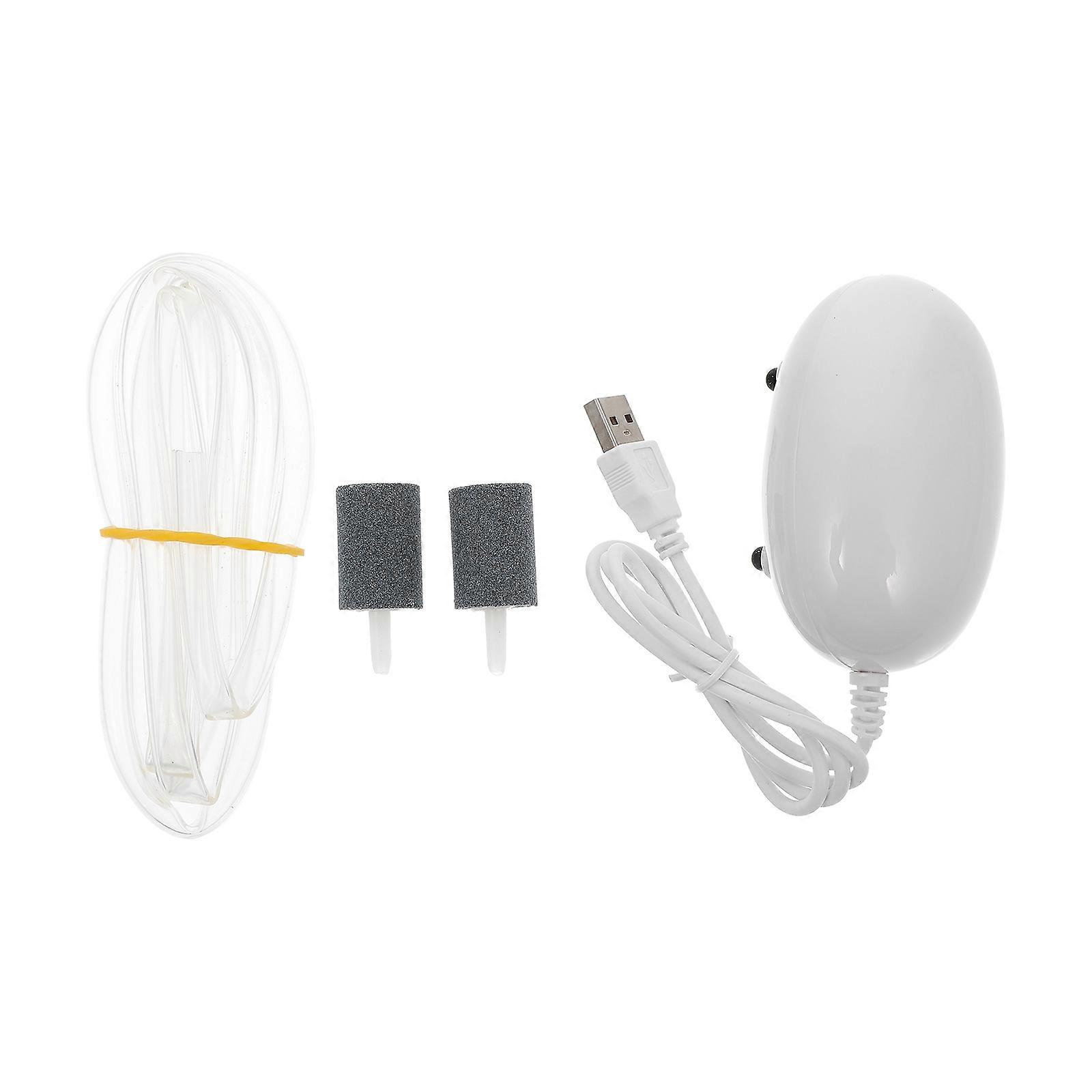 Usb Fish Tank Air Pump Oxygen Pump Tool Rectangular White Color 5V 1A Power Supply 5 5x8 5cm 1Set