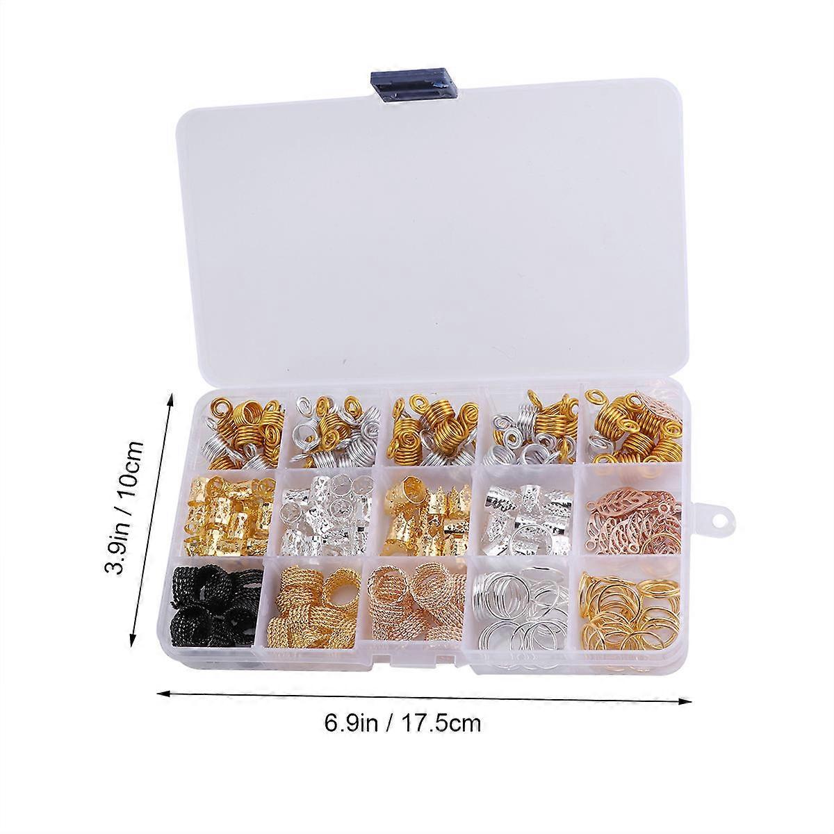 Adjustable Dreadlocks Beads Hair Ornaments Metal Hair Braid Rings For Prom Mixed Colors 1Set