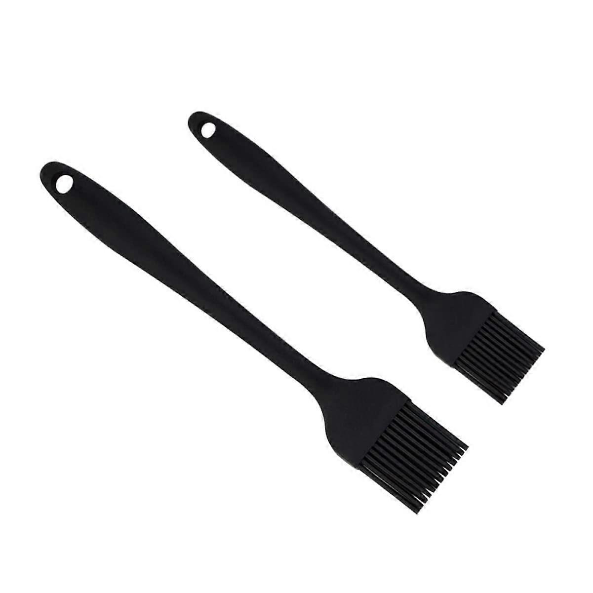 Grill Brushes with Oil Handle and Silicone Bristles for BBQ, Baking, Marinade, and Icing - Black Grill Utensils
