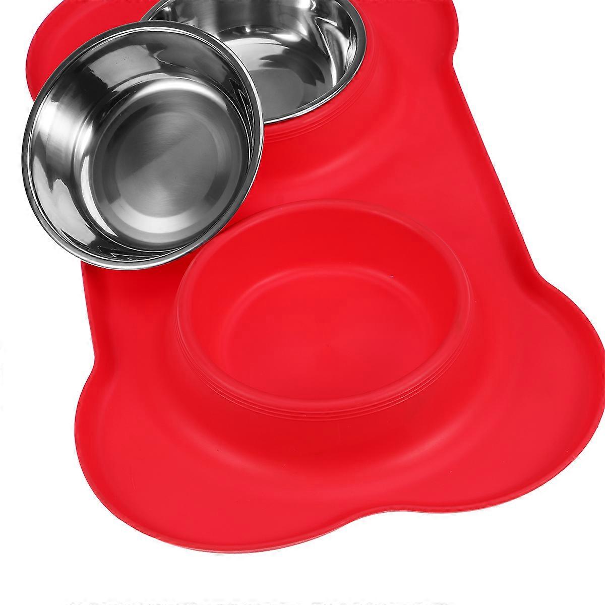 Silicone Multi-Purpose Pet Food Bowl Non-Skid Dishwasher -Shaped Design 1Set