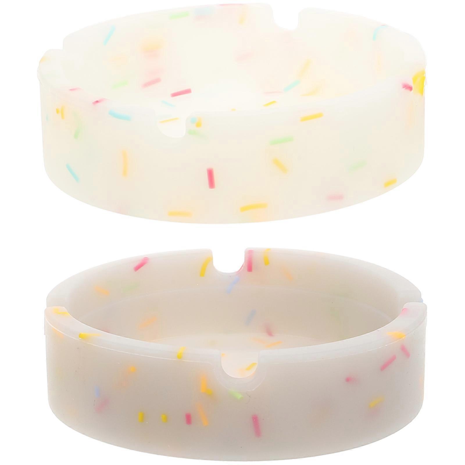 Smoking Tray Silicone Ashtray Home Use Glow In The 8 3x8 3cm Large Capacity 2Pcs