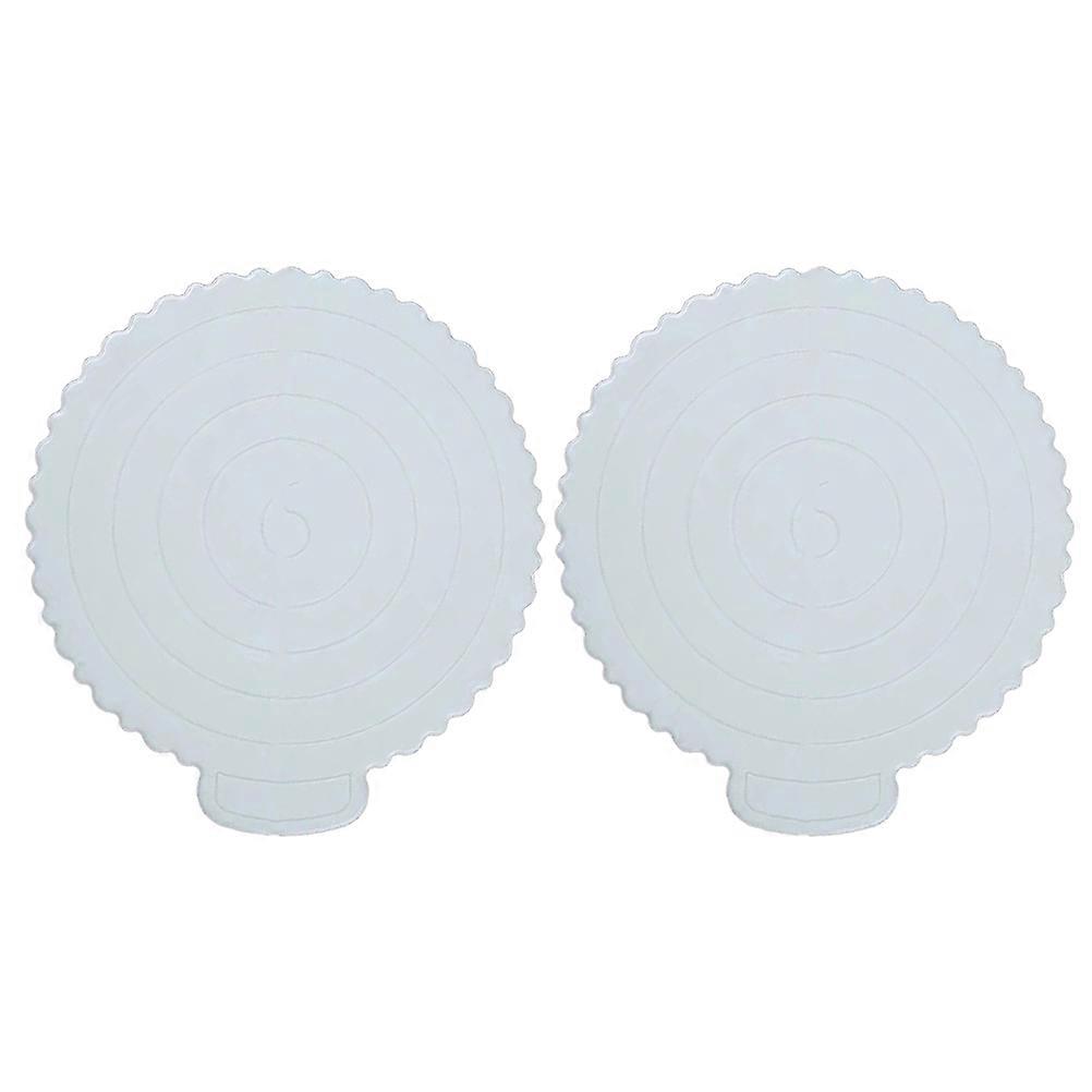 Pequenas Tábuas de Bolo Reutilizáveis Ferramenta DIY Para Padarias Branco 4 Polegadas Suportes de Bolo 2Pcs