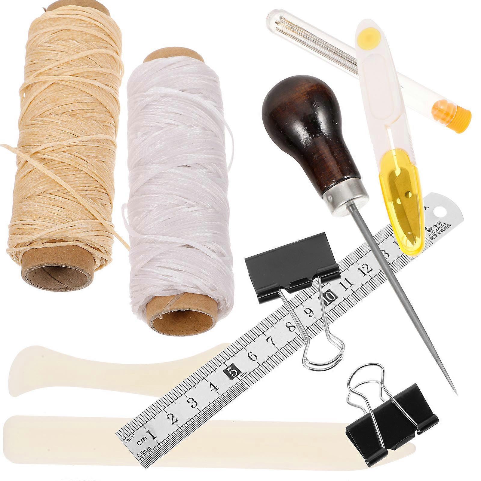 Bookmaking Supplies Diy Tools Kit Leather Projects Handmade Crafts Assorted Color 20.50X2.30X0.20Cm Binding 1Set