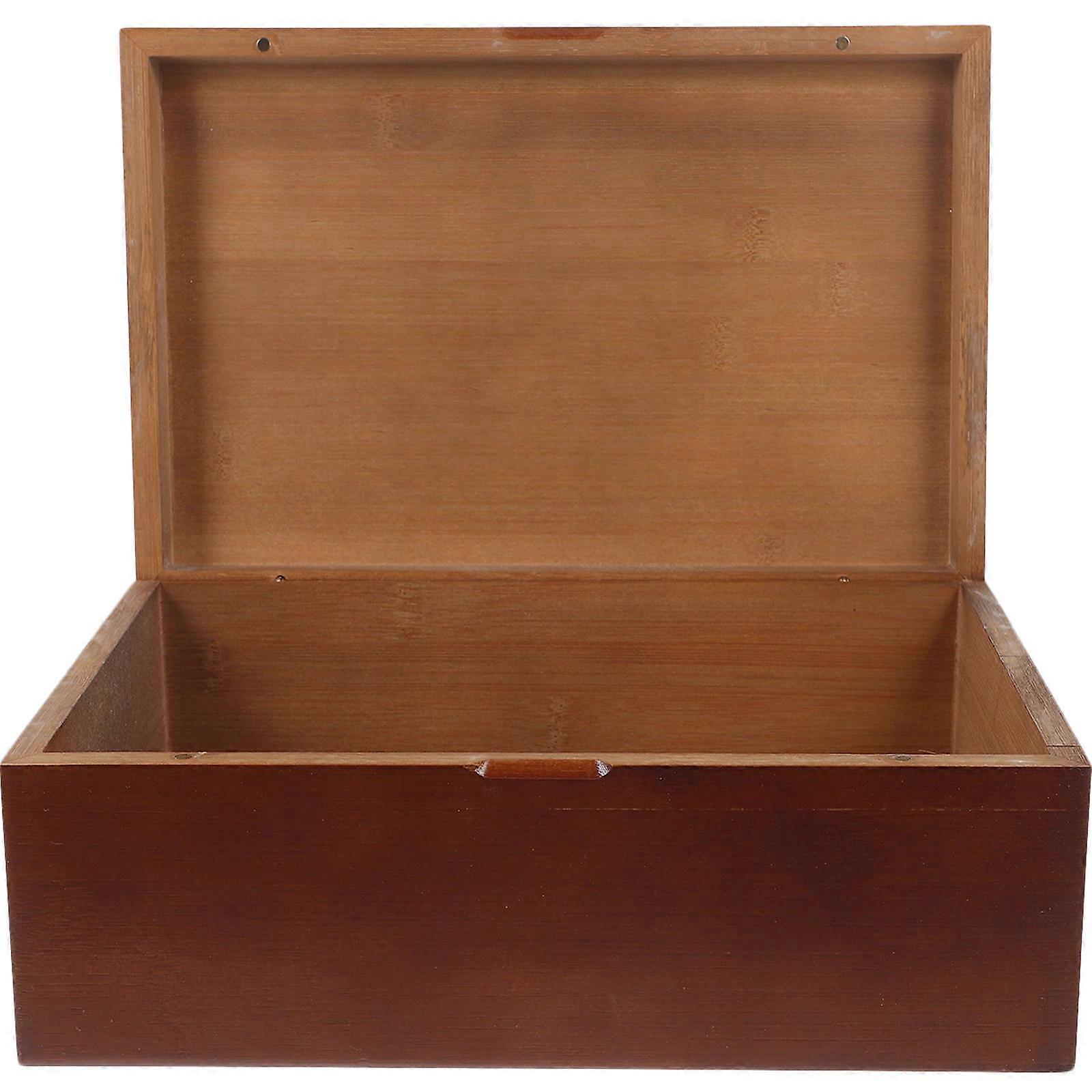 Keepsake Box Large Wooden Storage Box Minimalist Design For Home Use Earring Organizer 31.00X20.50X12.00CM 1Set