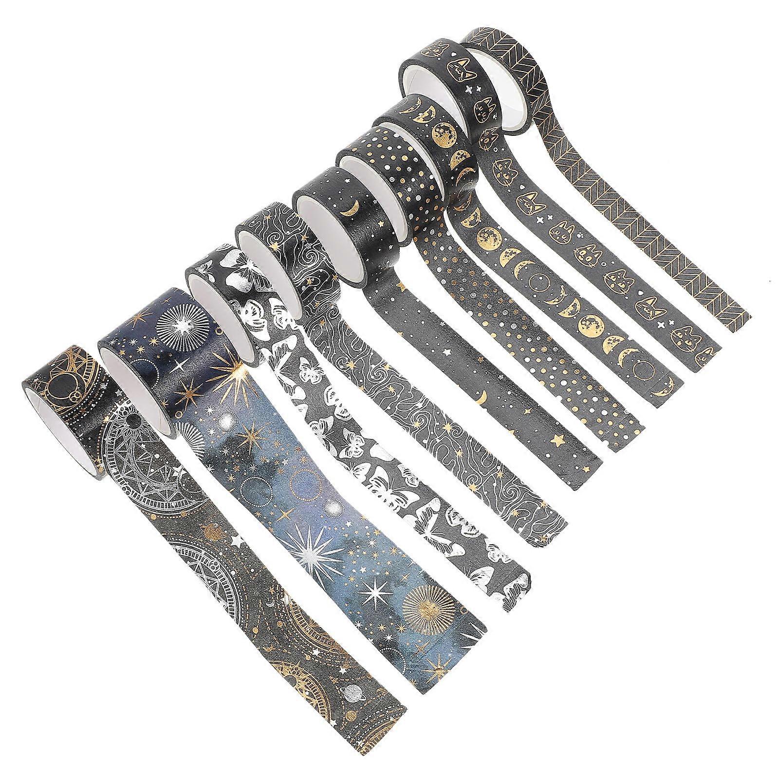 Scrap Book Tape DIY Decoration Tapes Assorted Color 400x1.5cm Non-trace Leaving 9 Rolls per Set
