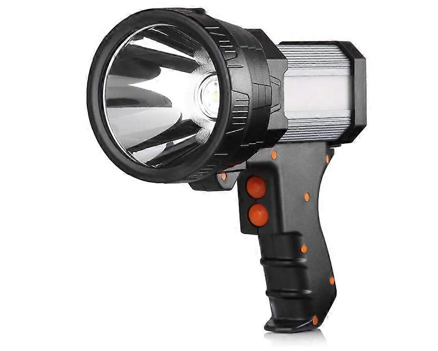 Rechargeable Spotlight,Spot Lights Hand held Large Flashlight 6000 lumens Handheld Spotlight Light.(Black)