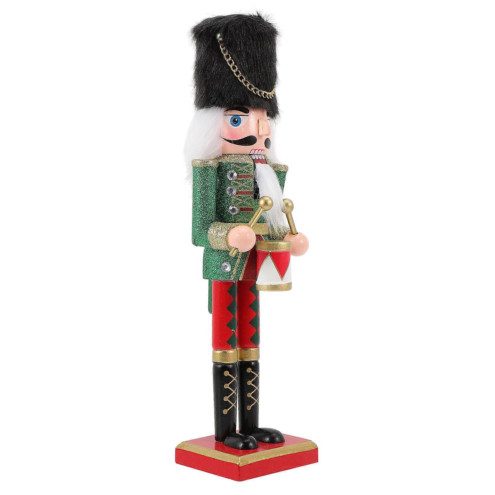 Holiday Nutcrackers Traditional Nutcracker Soldier Christmas Party Car Decoration present 30x7.5cm Olive Green 1Pack