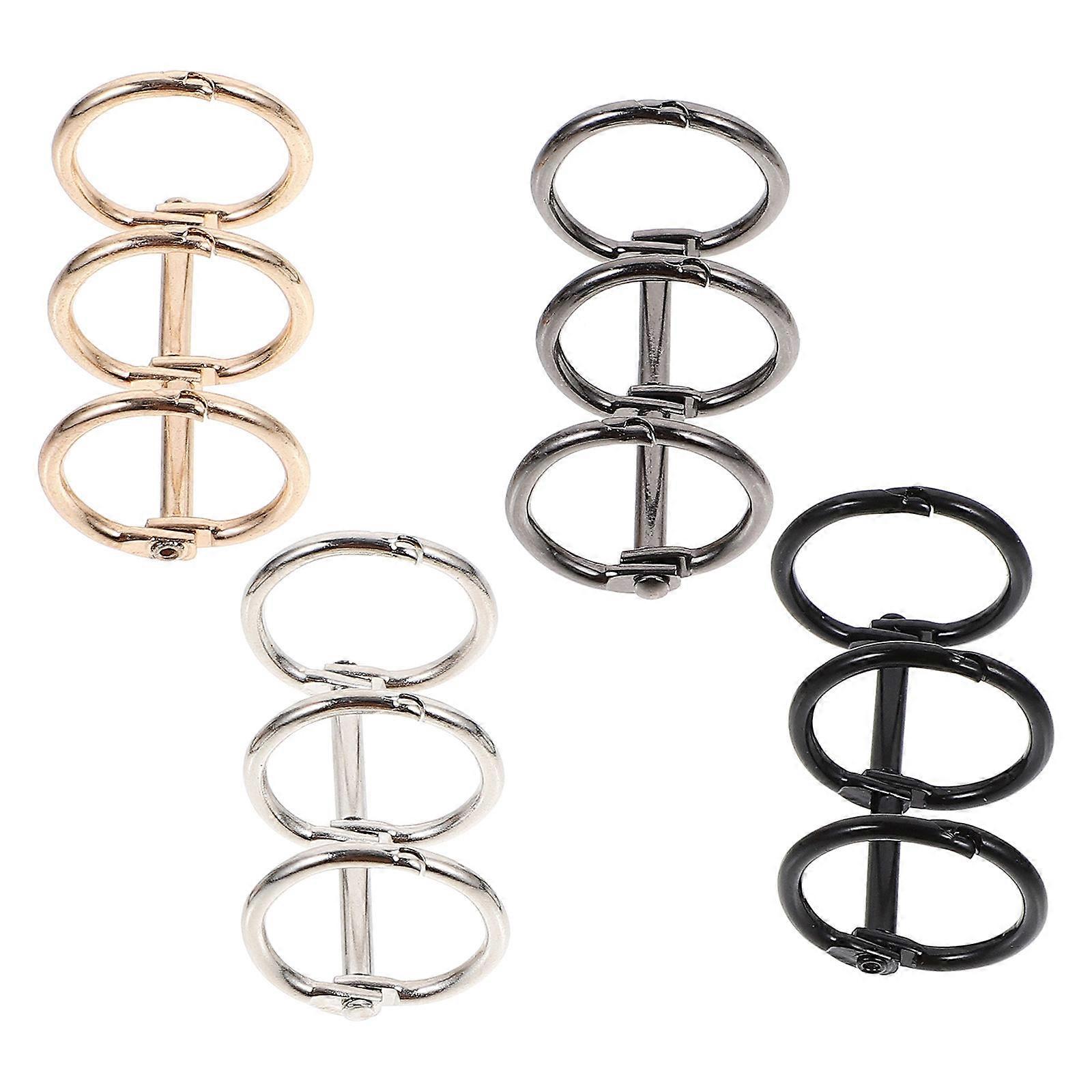 4 Pack Metal Binder Rings for DIY Scrapbooks, Photo Albums & Document Organization – Smooth Rounded Edges, Easy Open & Close, Multi for Office,